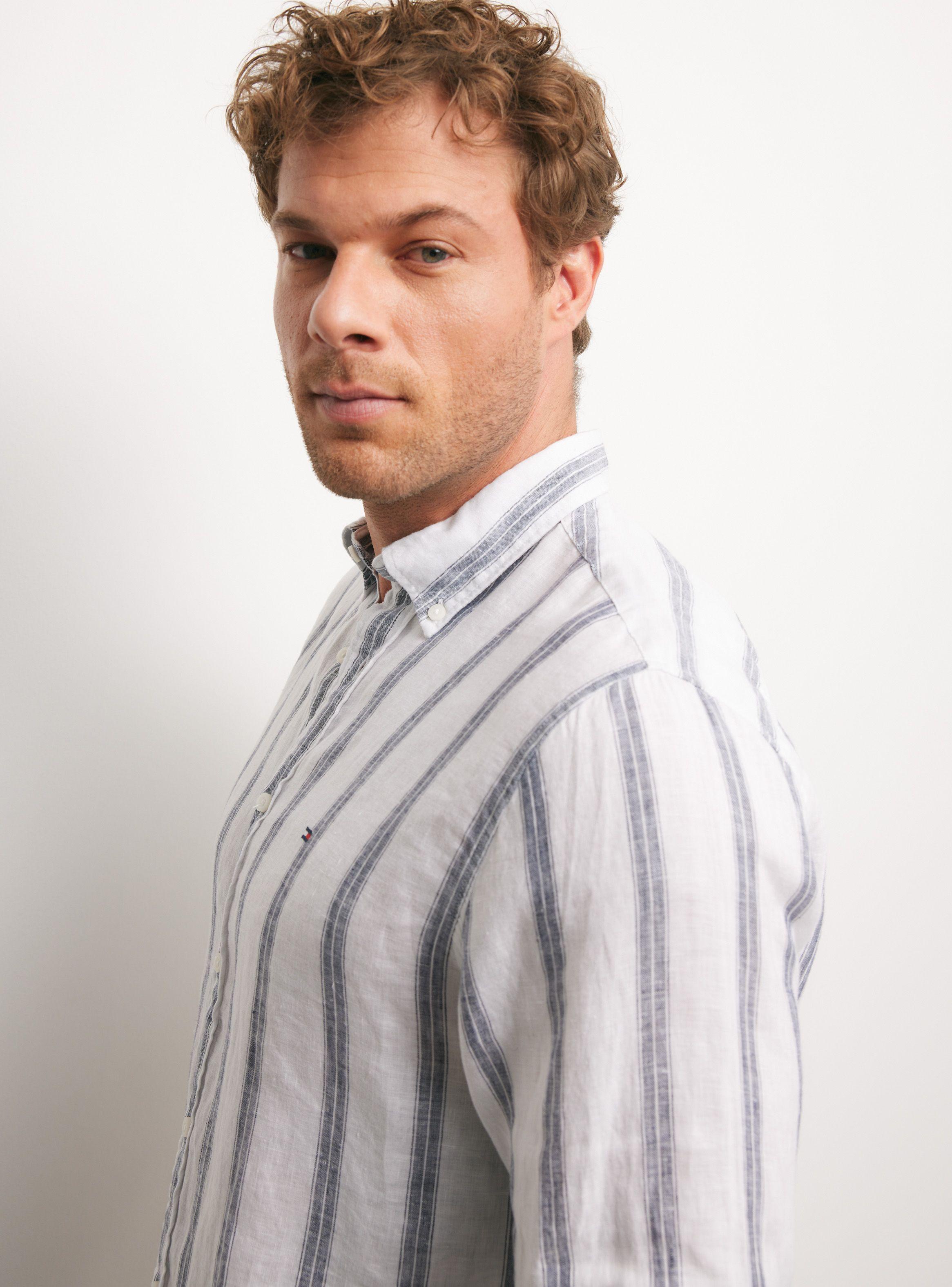 Camisa de Rayas en Lino-3