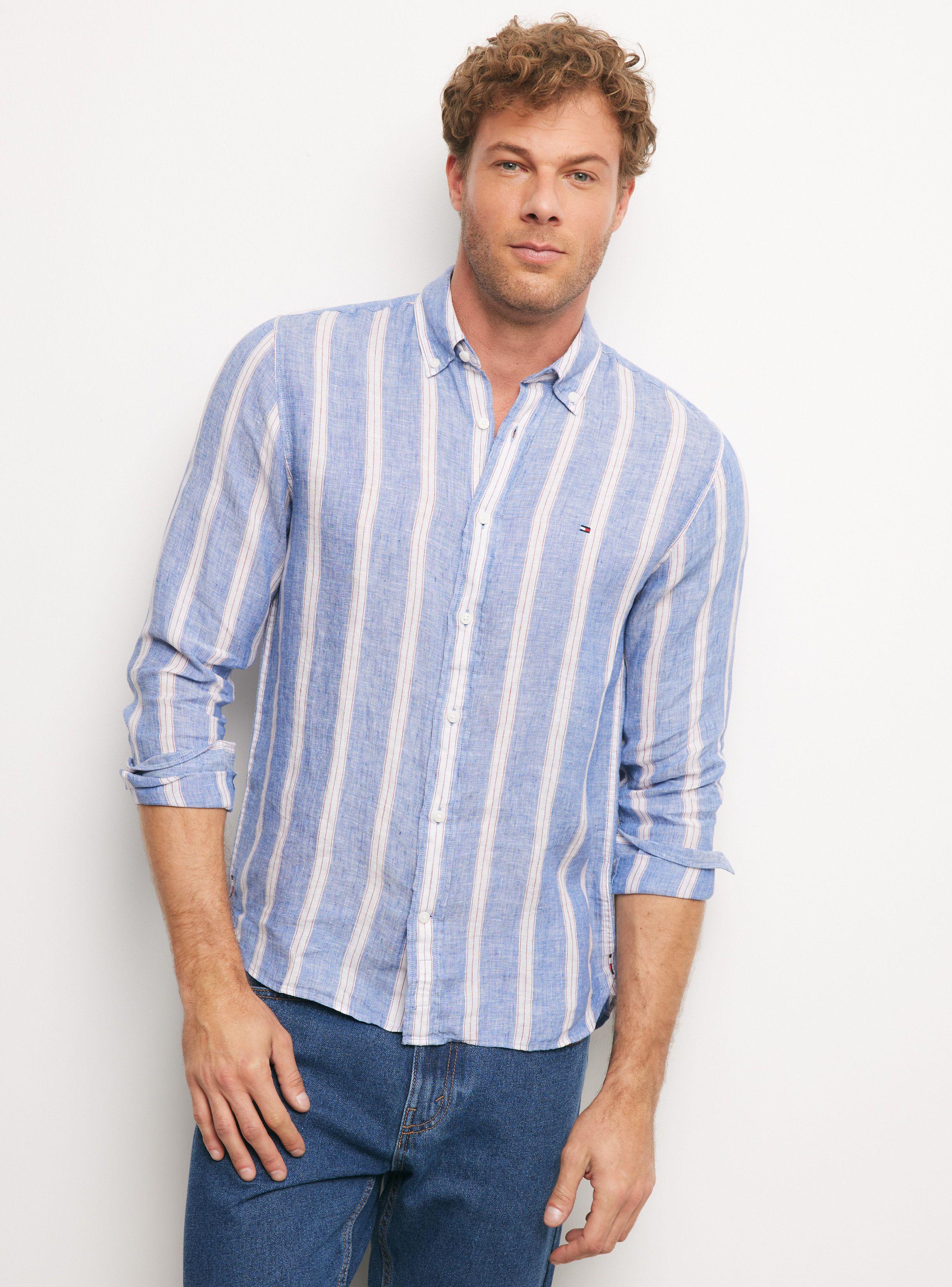 Camisa de Rayas en Lino de Tommy Hilfiger