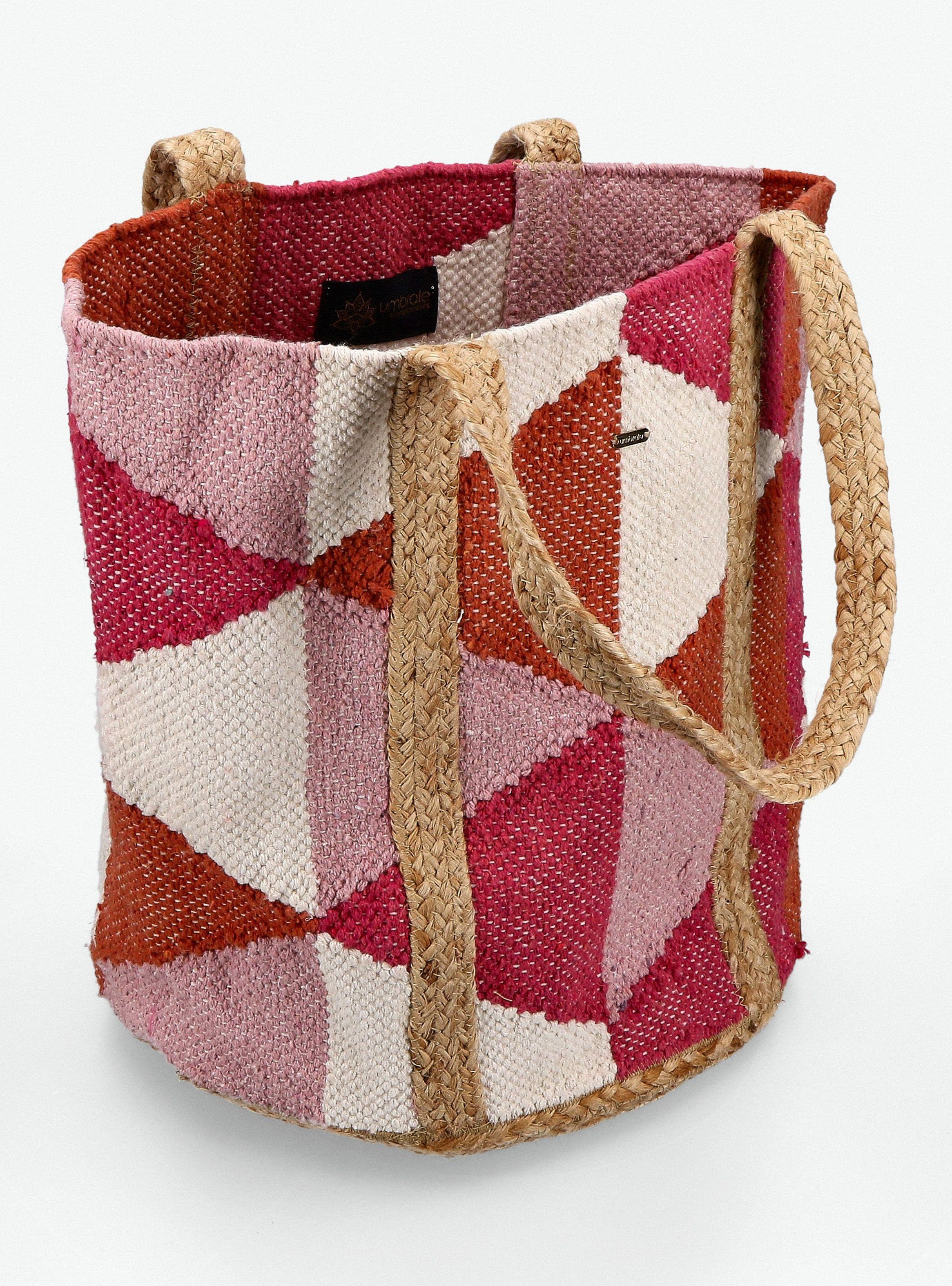 Bolso de Playa India Rafia Colores-5