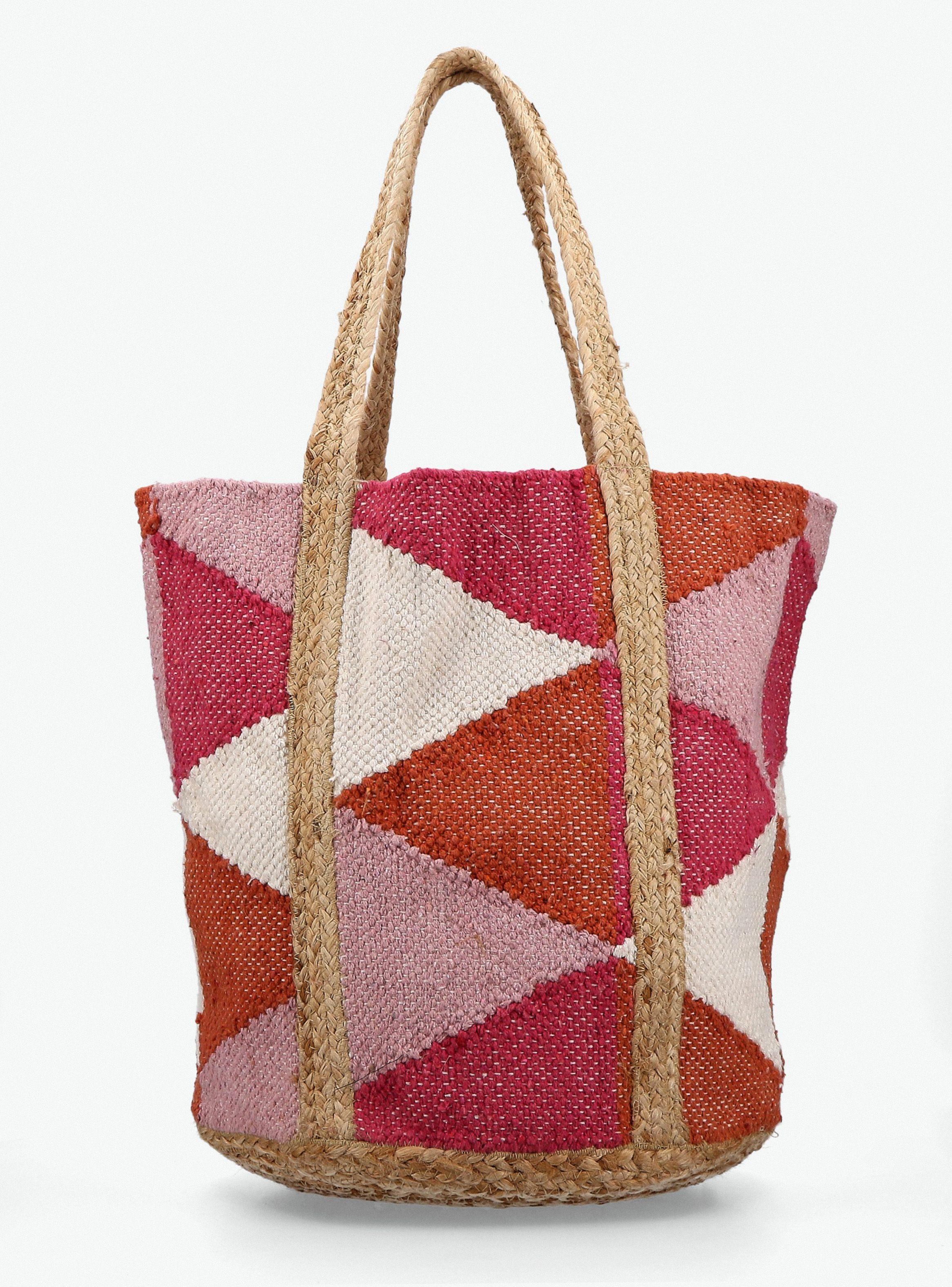 Bolso de Playa India Rafia Colores-4