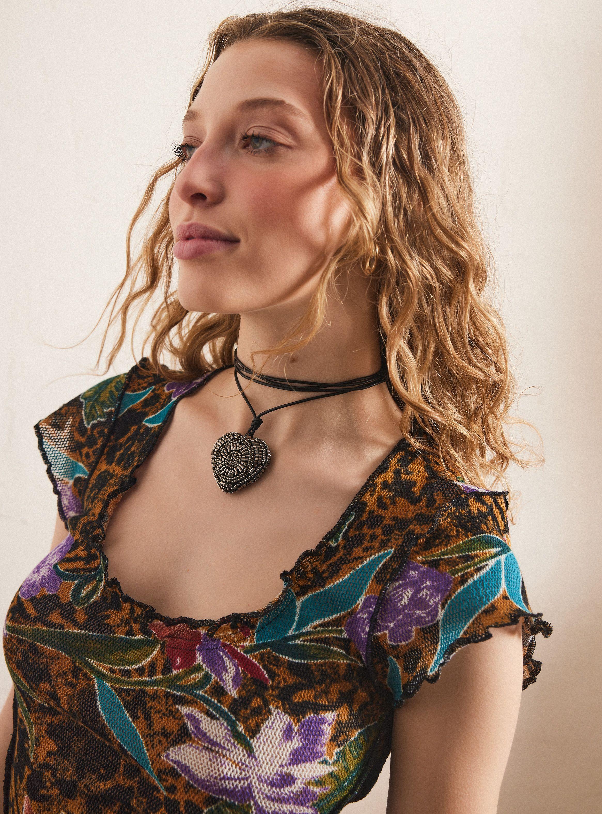 Collar Corazón Brillos Ajustable-1