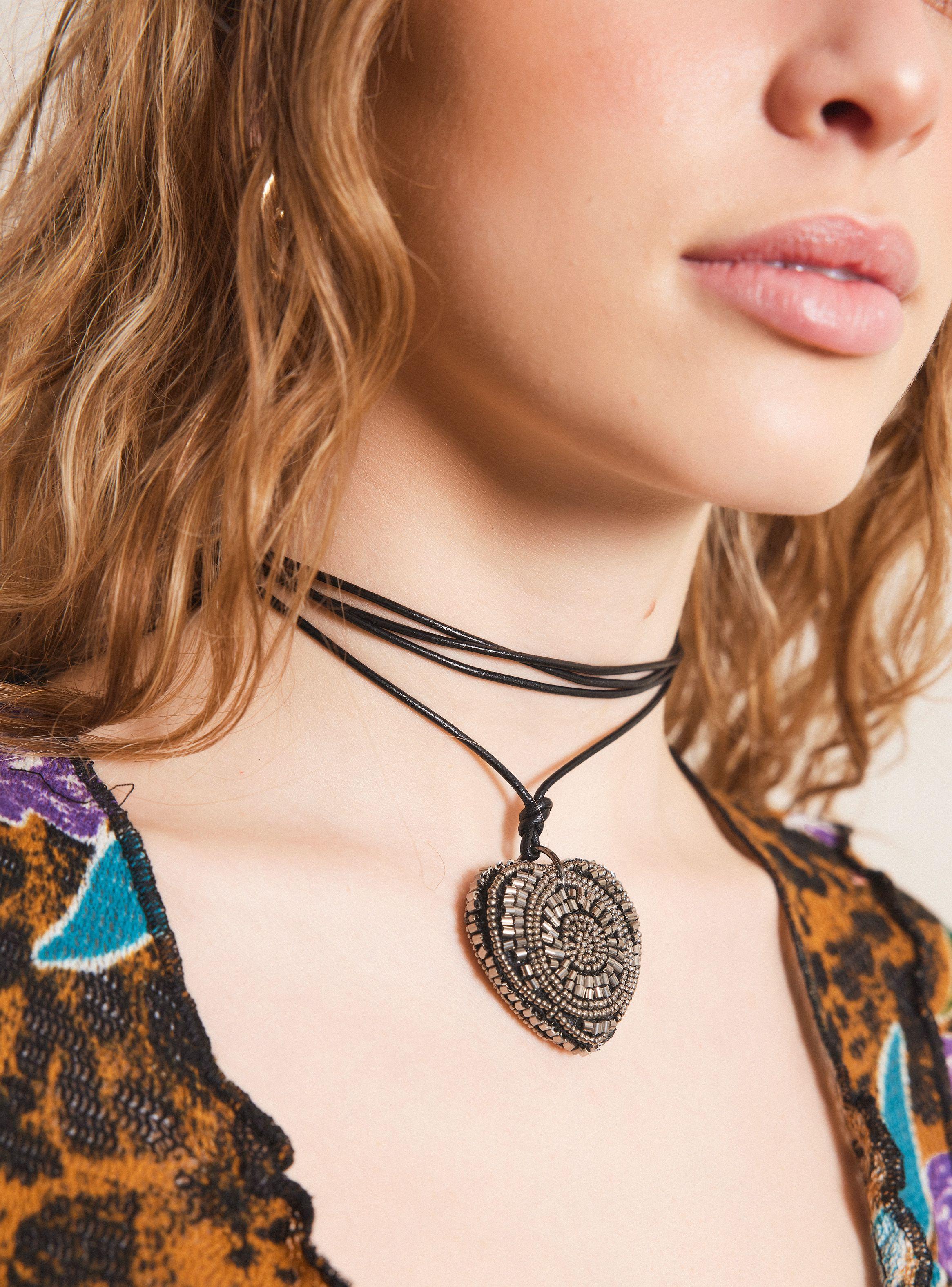 Collar Corazón Brillos Ajustable-0