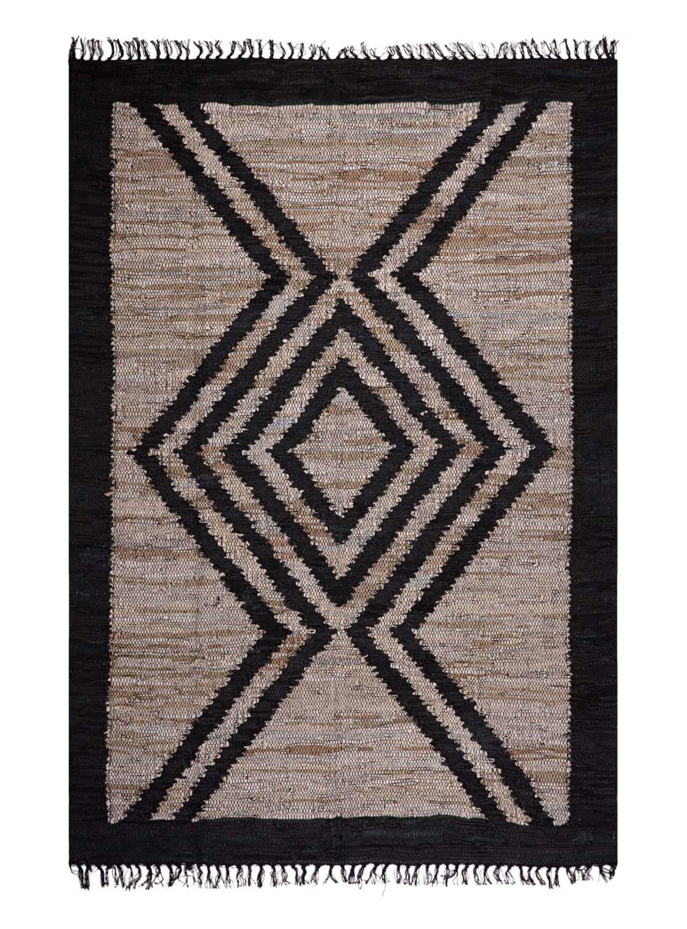 Alfombra Leather Mix 160x230 cm Gris-0