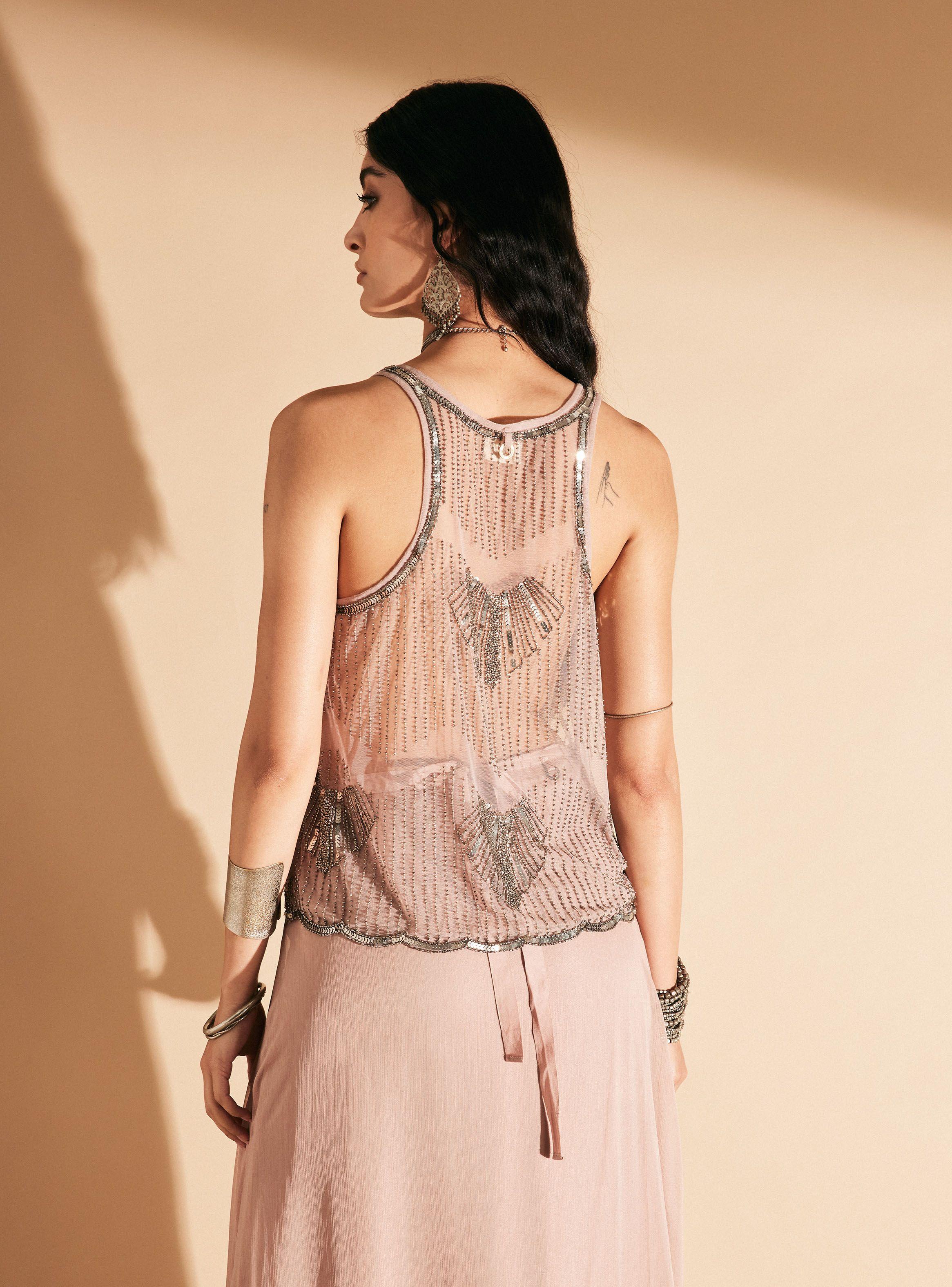 Polera Aplicación de Mostacillas y Lentejuelas en Cuerpo-1