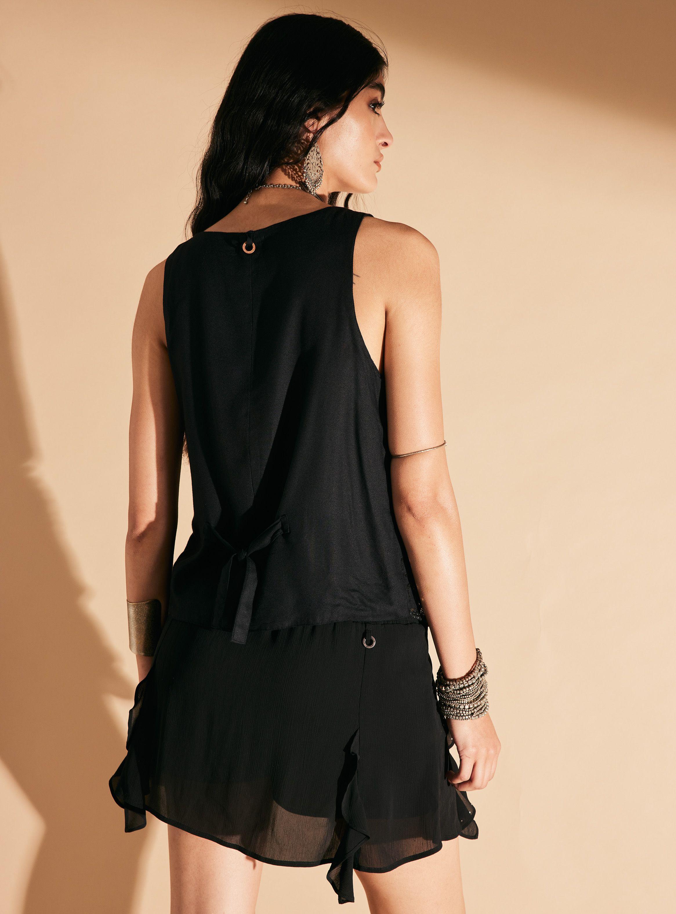 Blusa Tipo Gillet Bordado con Mostacillas-1