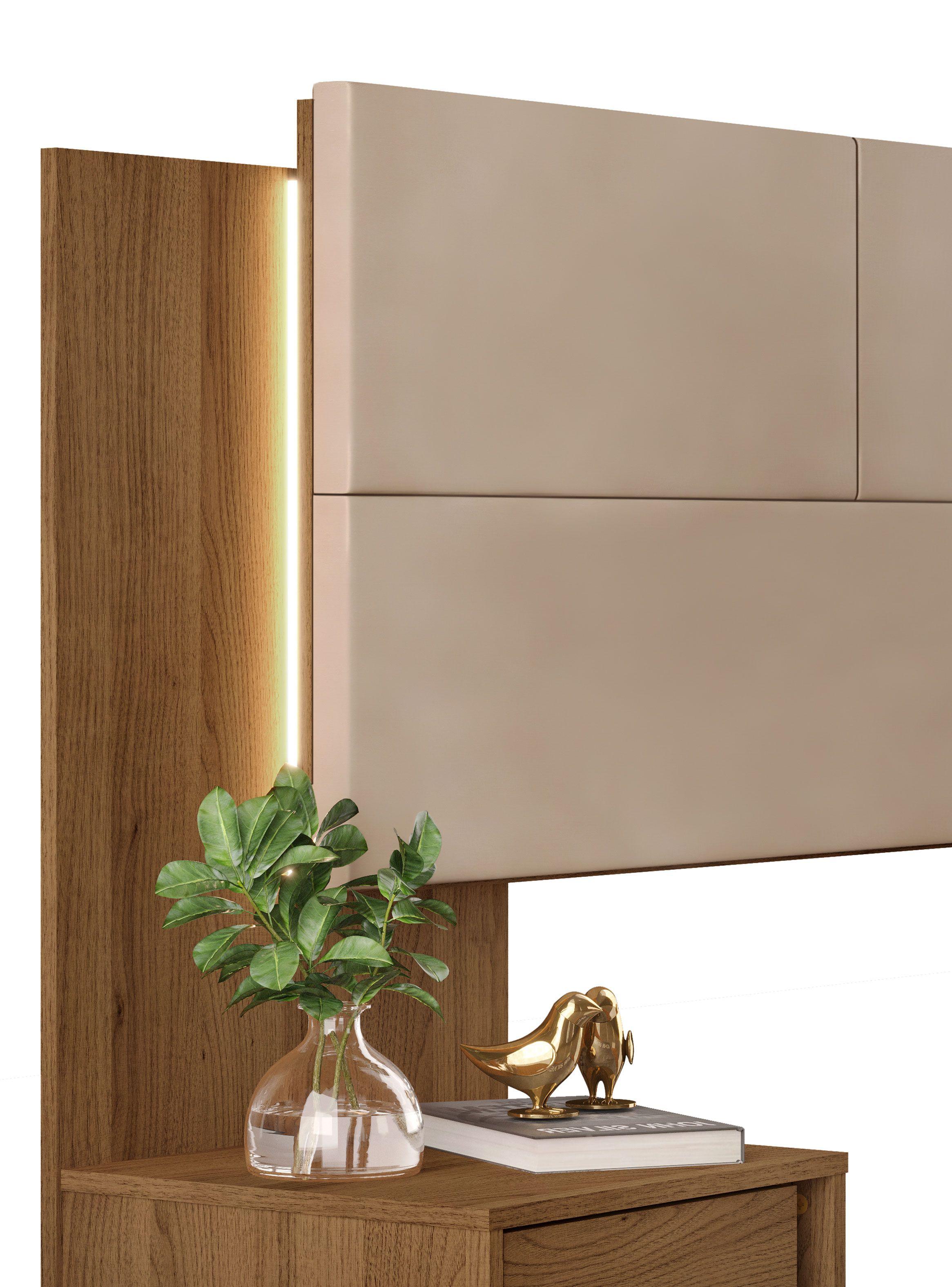 Respaldo con Tela Rubia 2 Plazas Tabaco-2