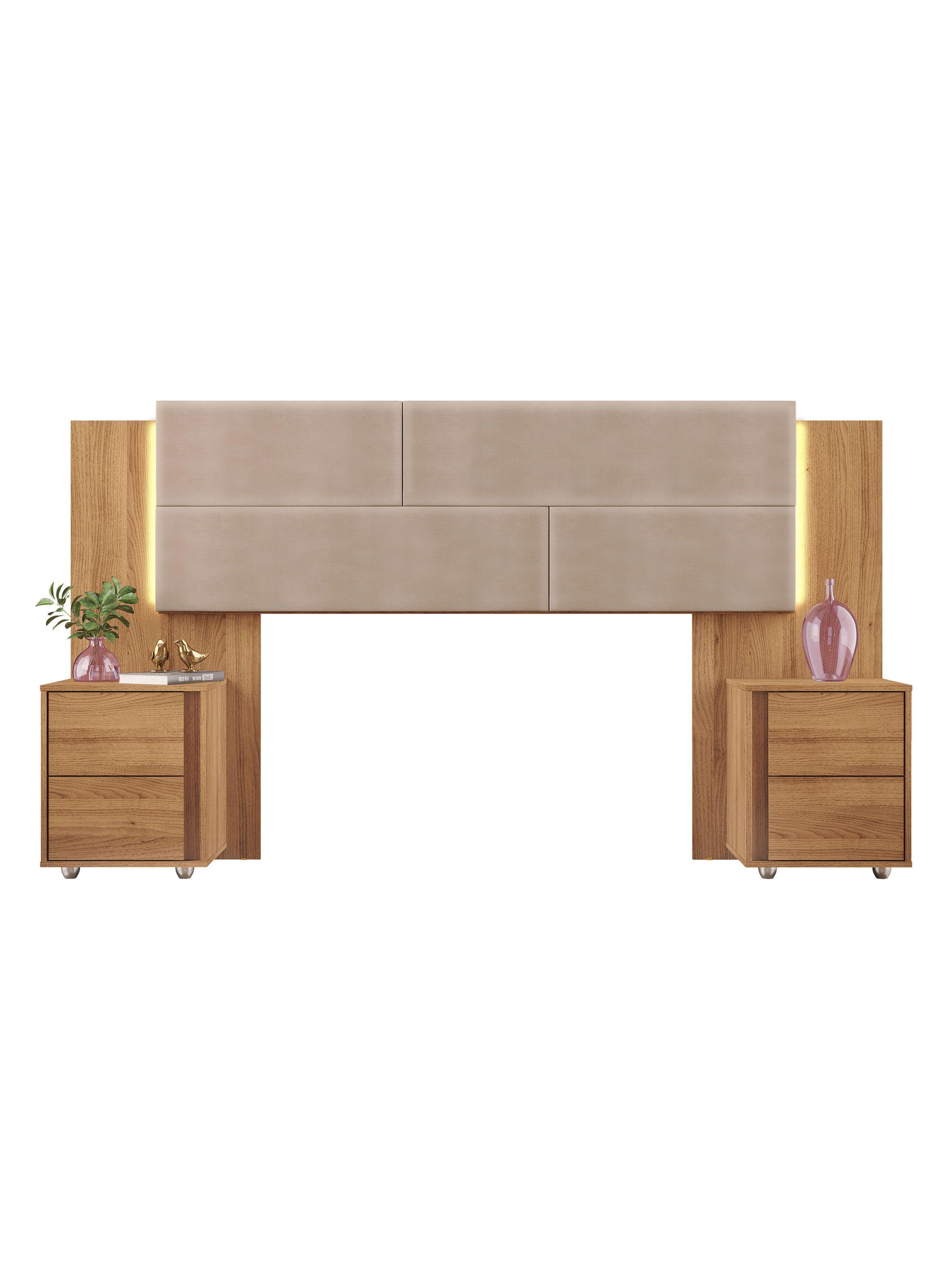 Respaldo con Tela Rubia 2 Plazas Café-0