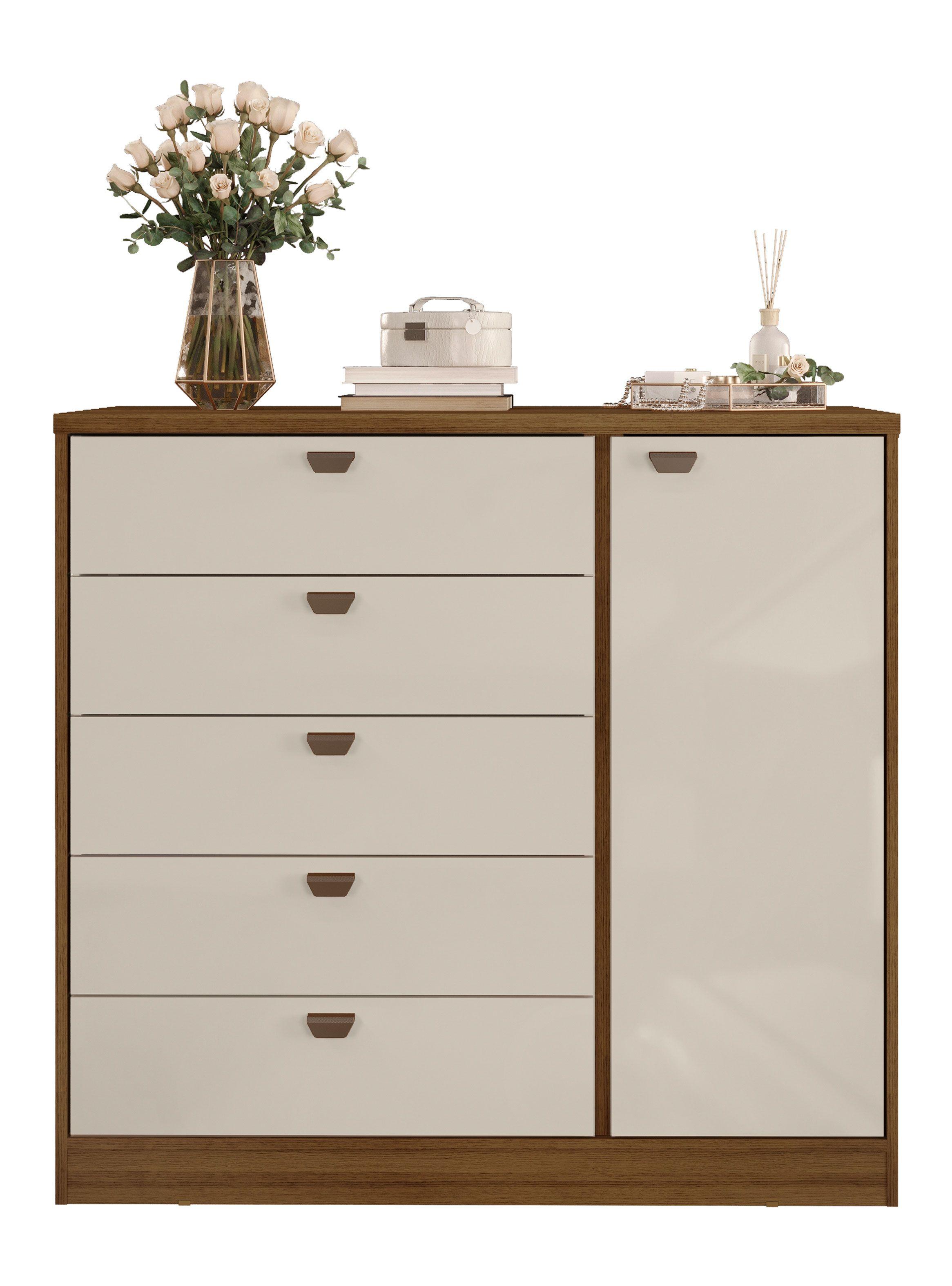 Cómoda Ferrara 5C 1P 108 x 47 x 10 cm Chocolate-0