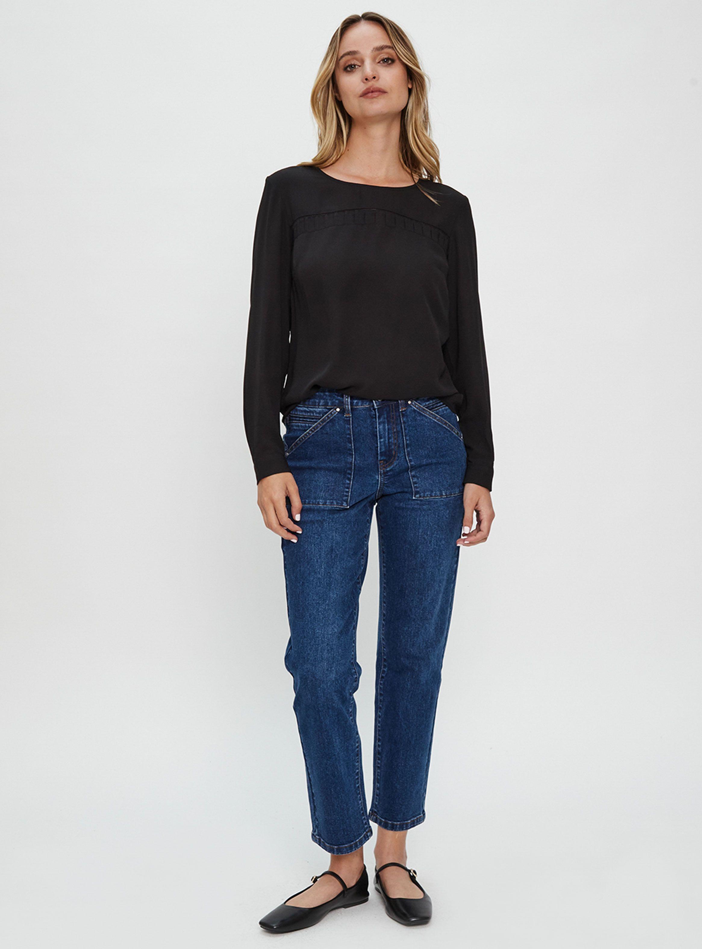 Blusa Cuello Redondo Detalle Frontal Color Básico-3