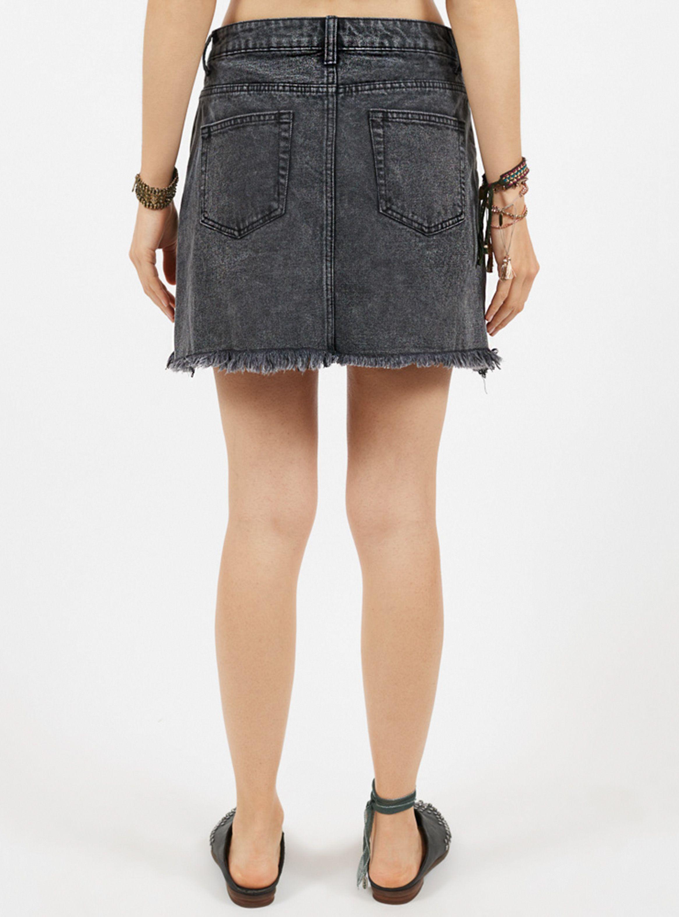 Mini Jeans con Cierres Laterales Umbrale Be-1
