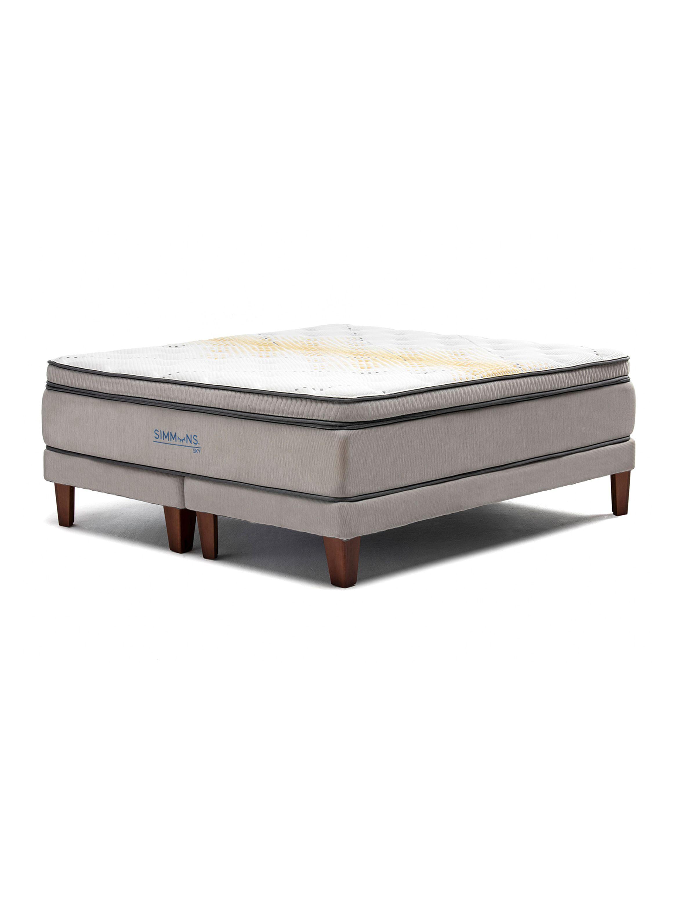 Cama Europea Sky 2 Plazas Base Dividida + Respaldo Tignes Arena-6