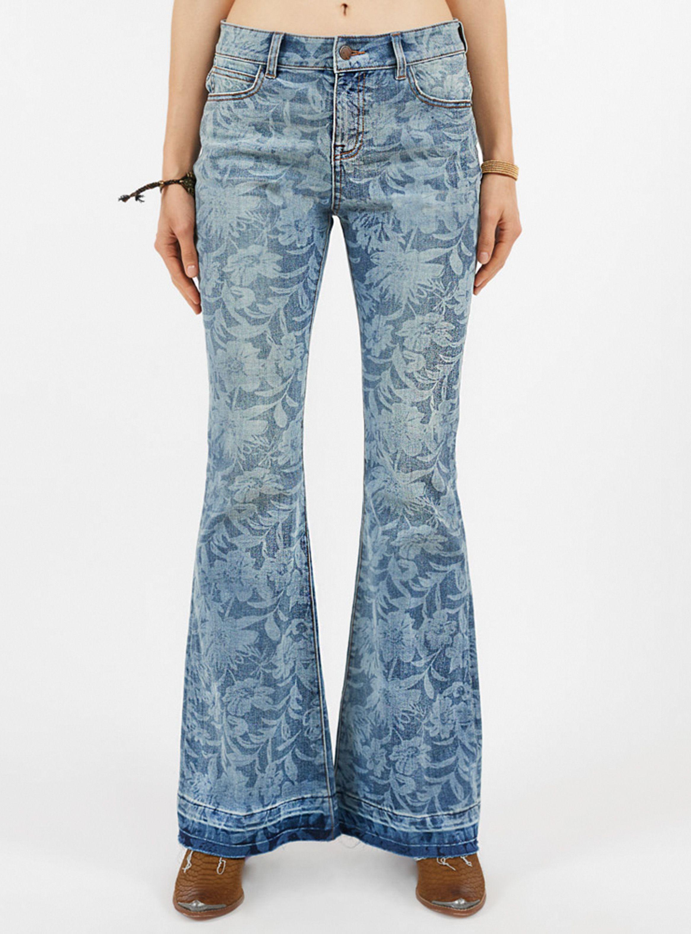 Jeans Flair Print Flores Umbrale-0