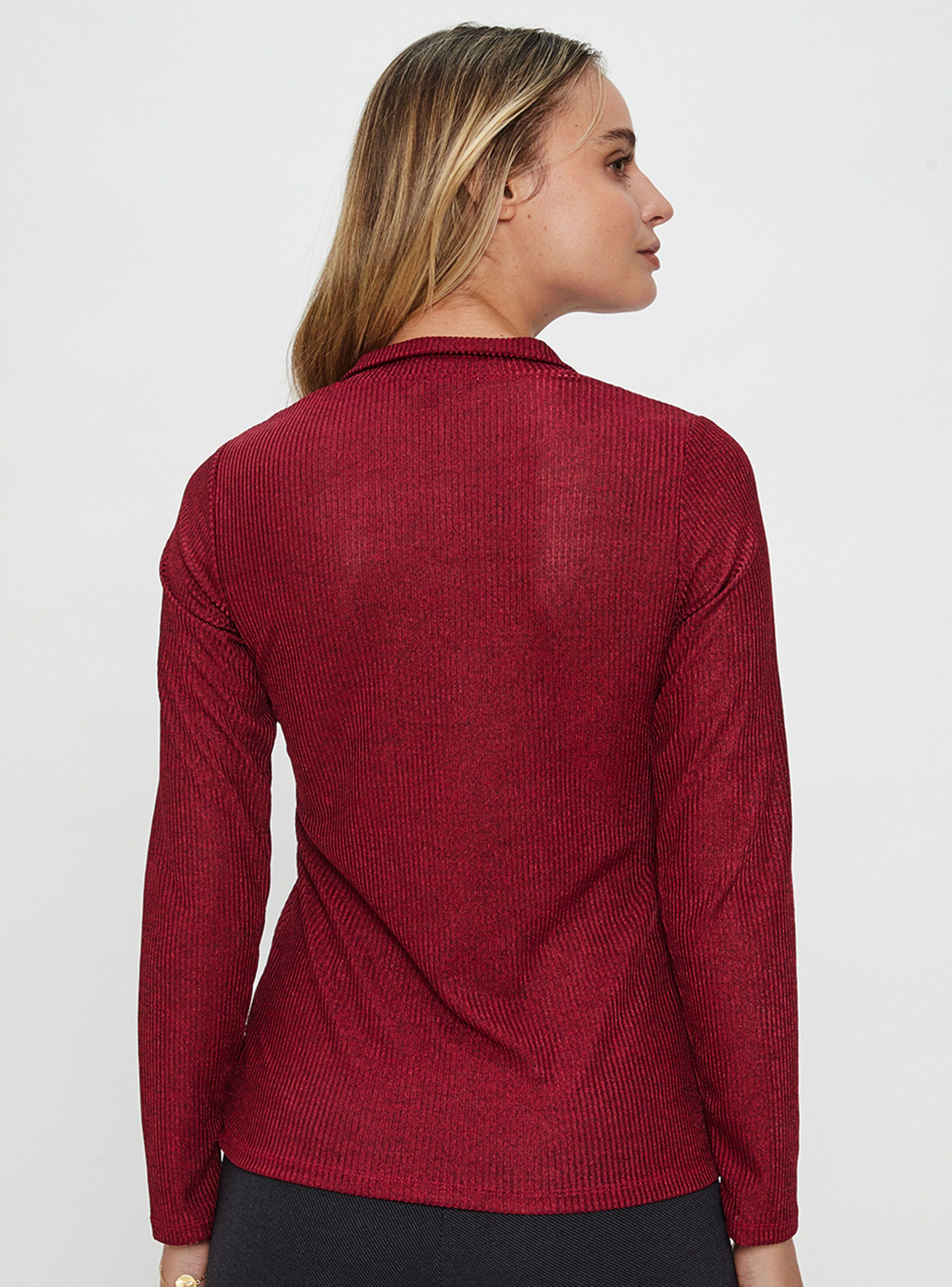 Polera Rib Metalizado Cuello Cierre-1