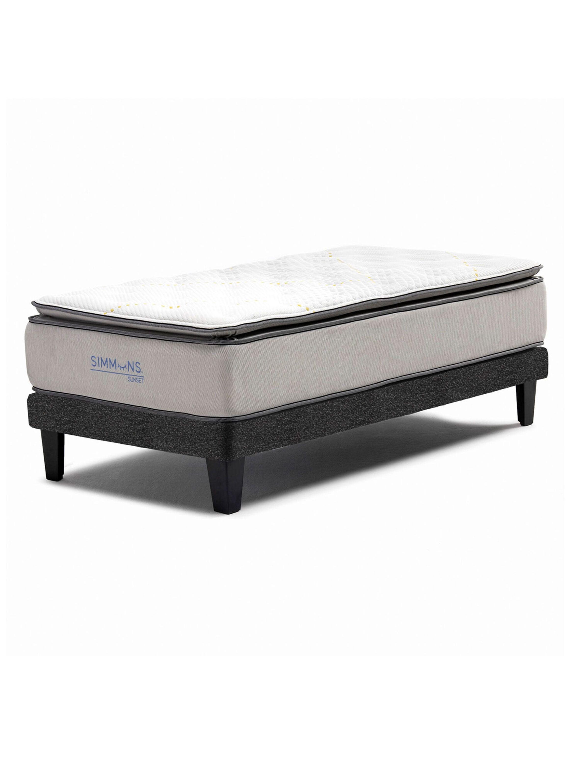 Cama Europea Sunset 1.5 Plazas Gris-0