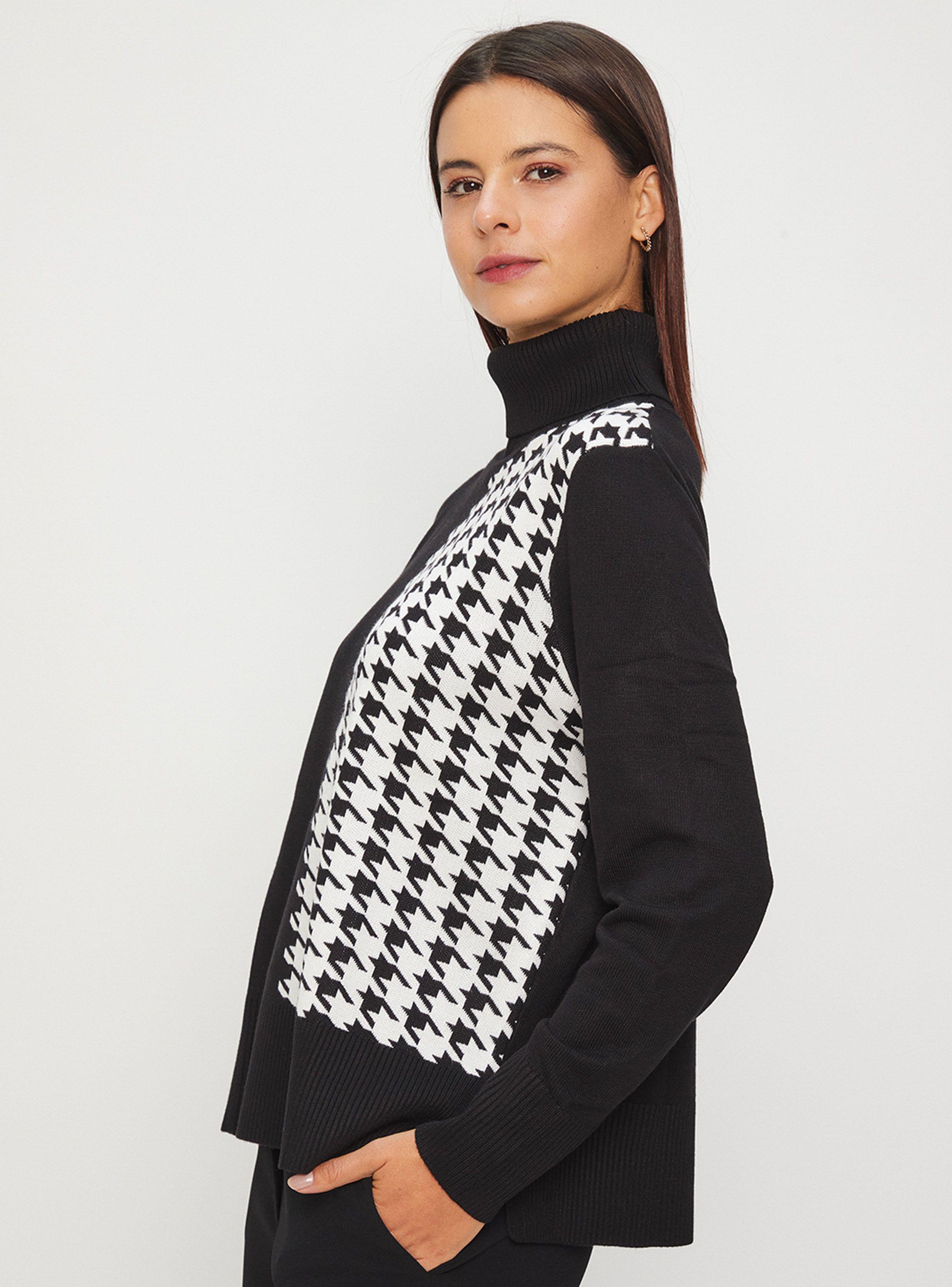 Sweater Tejido Cuello Subido Bicolor Print-2