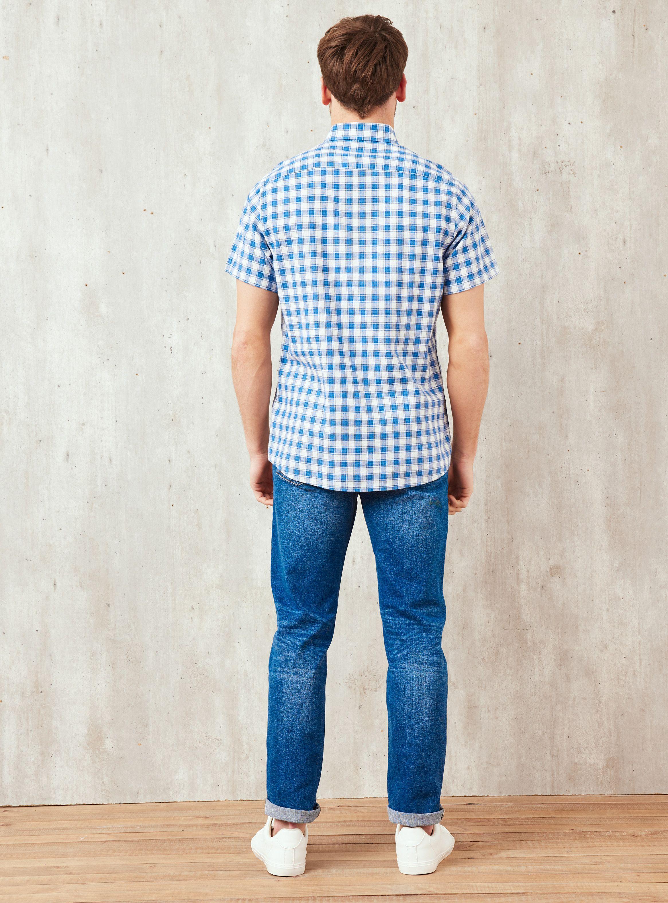 Camisa Manga Corta Check Lino-5