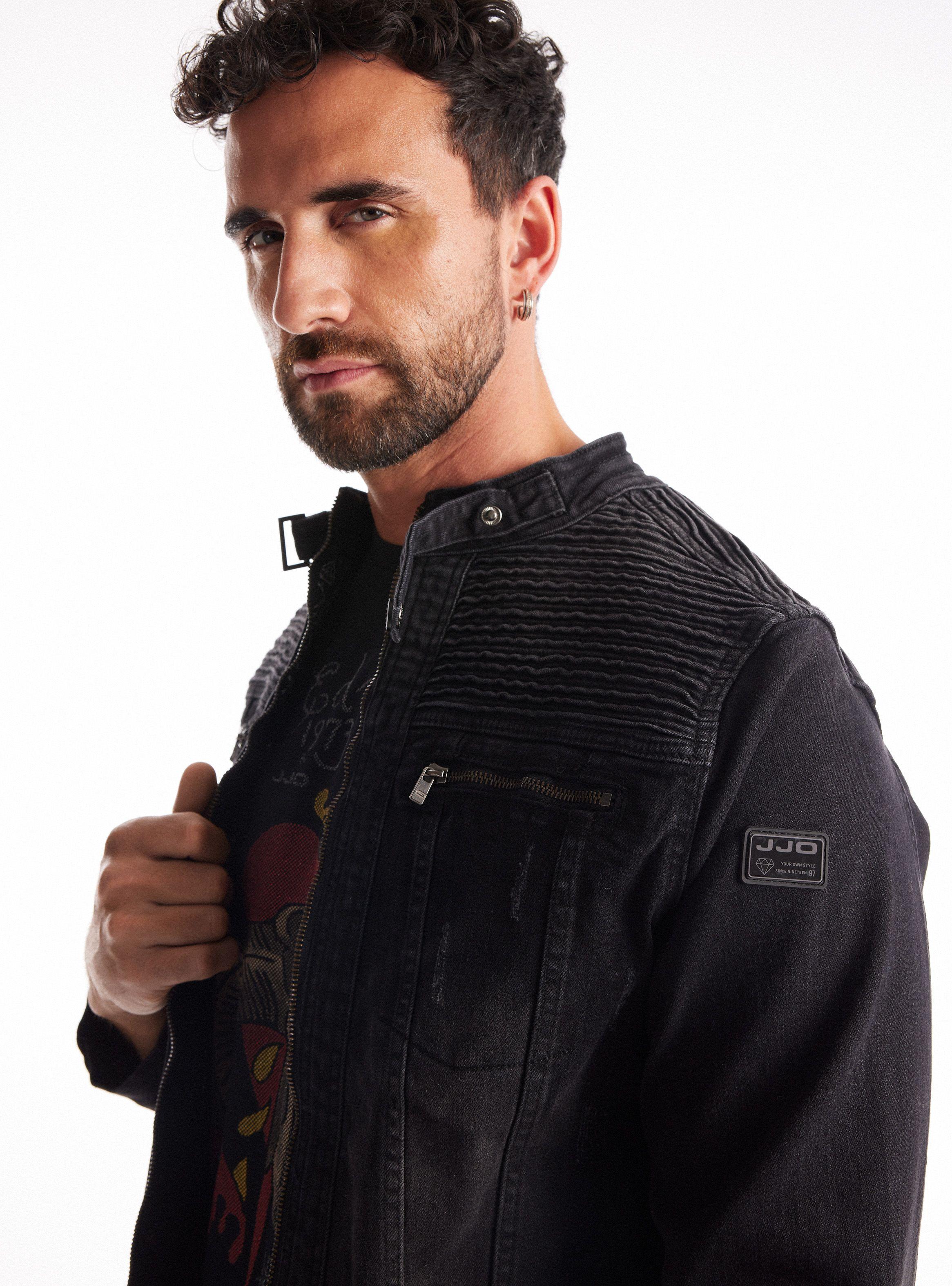 Chaqueta Biker Denim Costuras-2