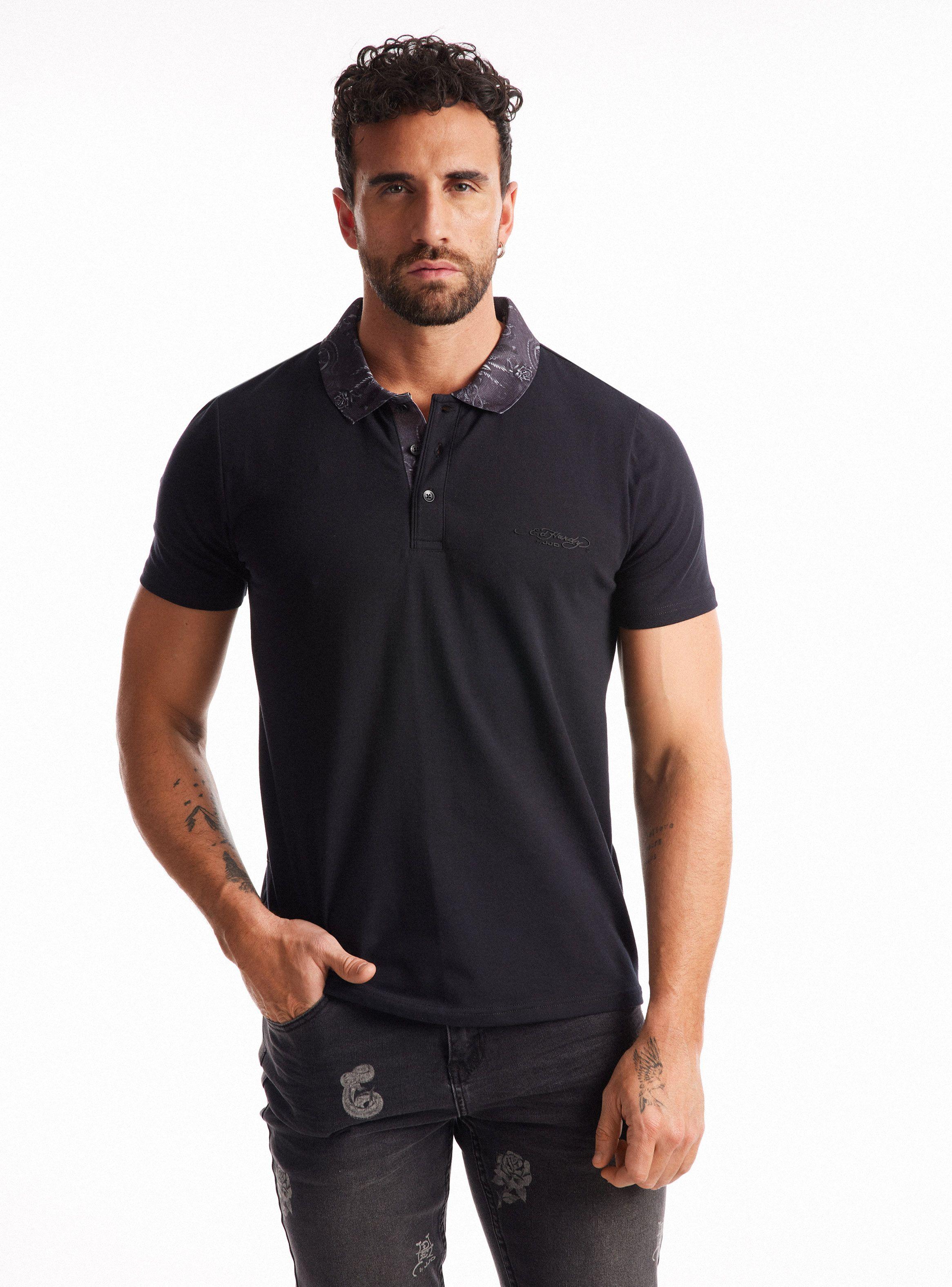 Polera ED Hardy Cuello Polo Estampado-0