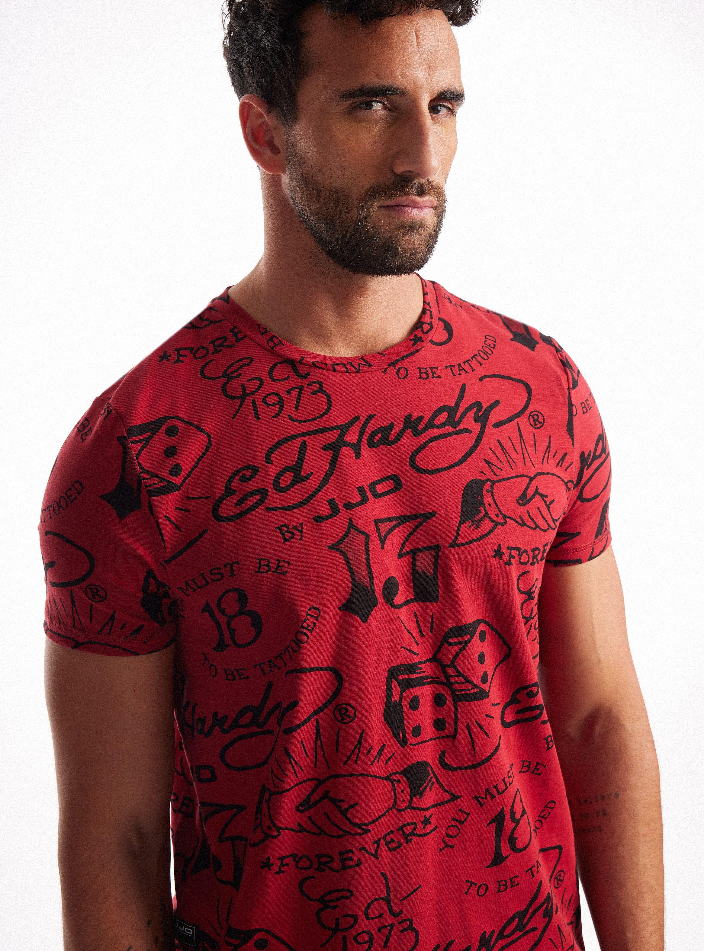 Polera Ed Hardy Full Estampado Cortes Espalda-2