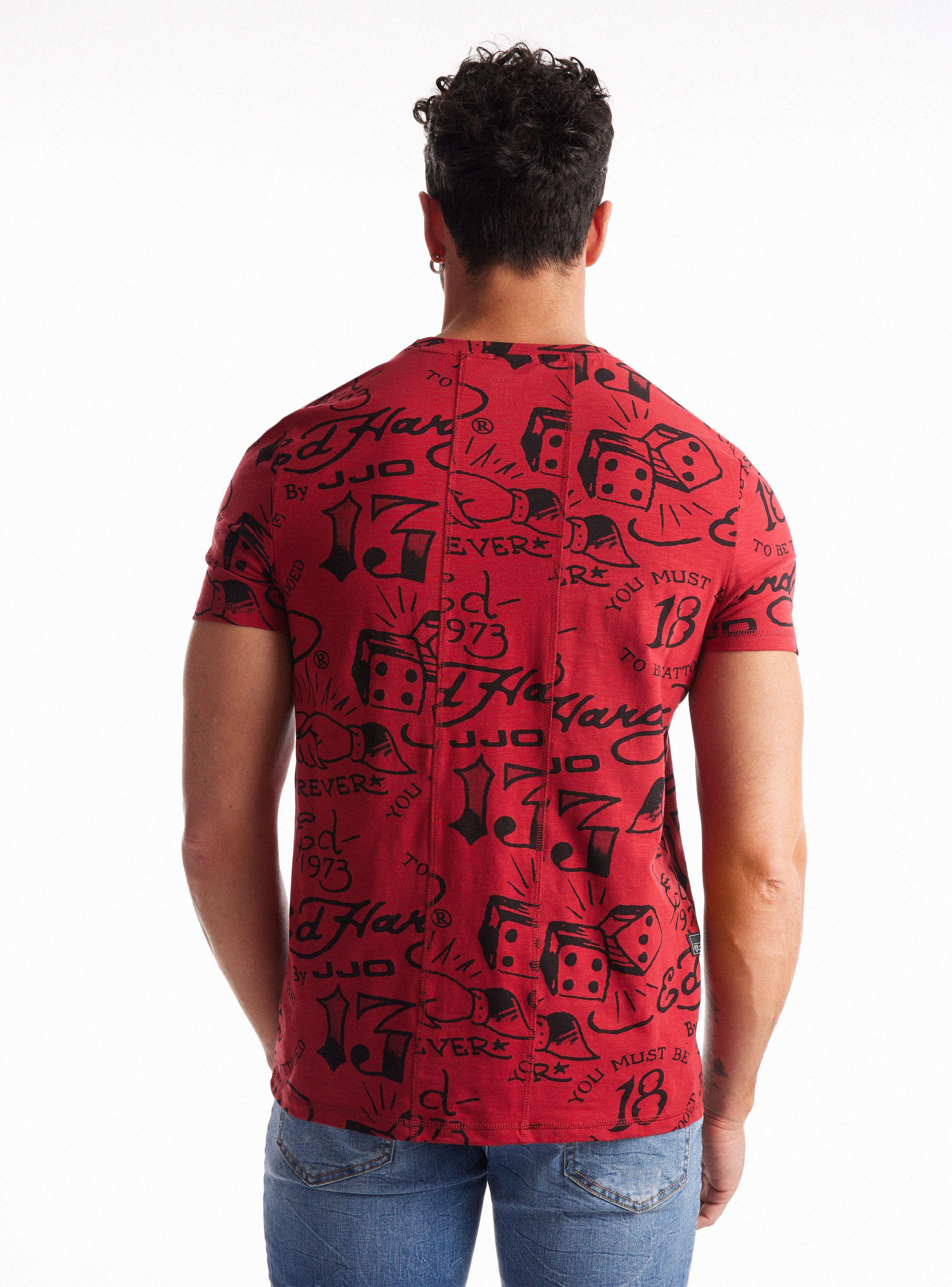 Polera Ed Hardy Full Estampado Cortes Espalda-1