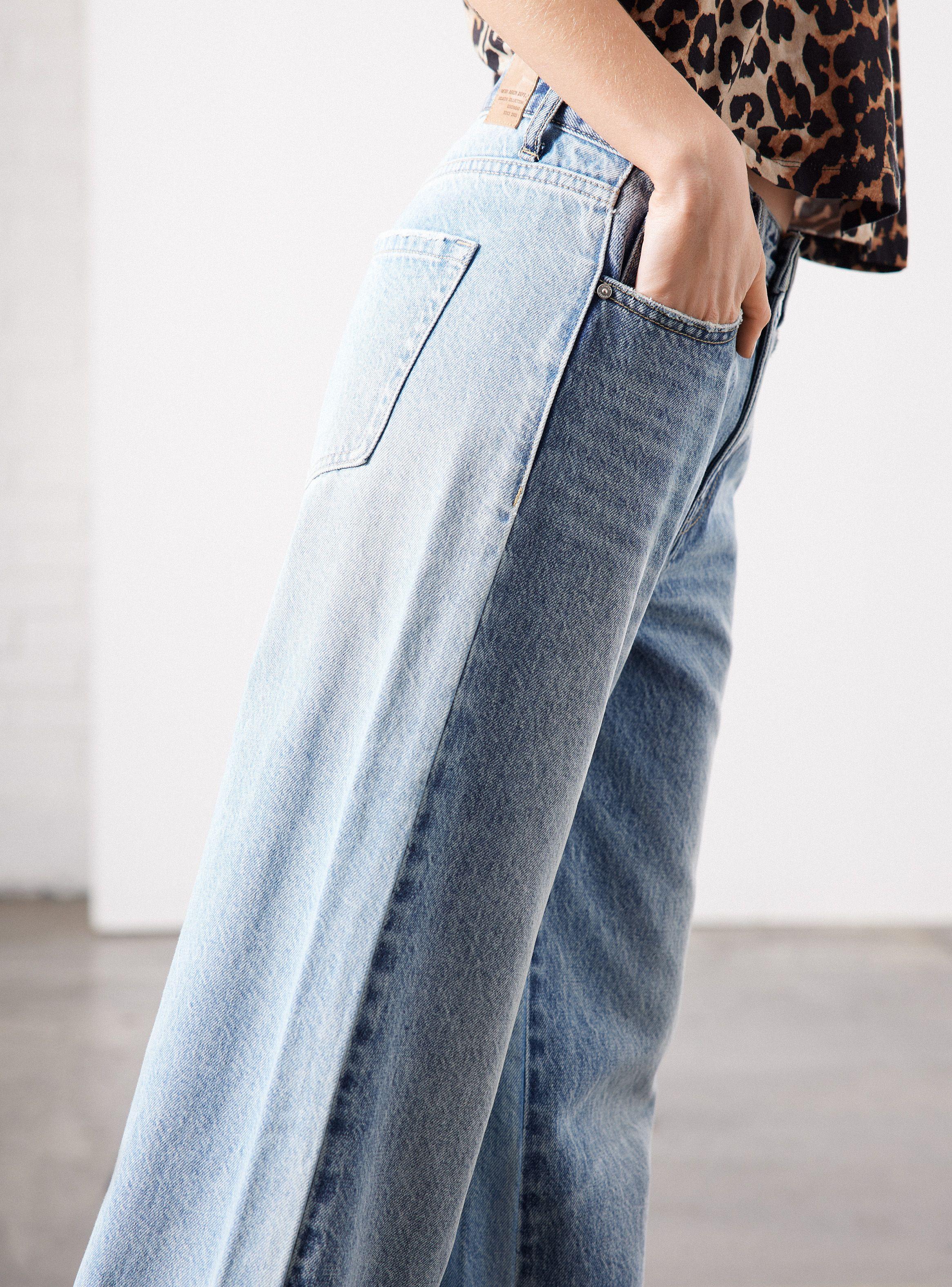 Jeans Wide Leg Lavado Bitono-3