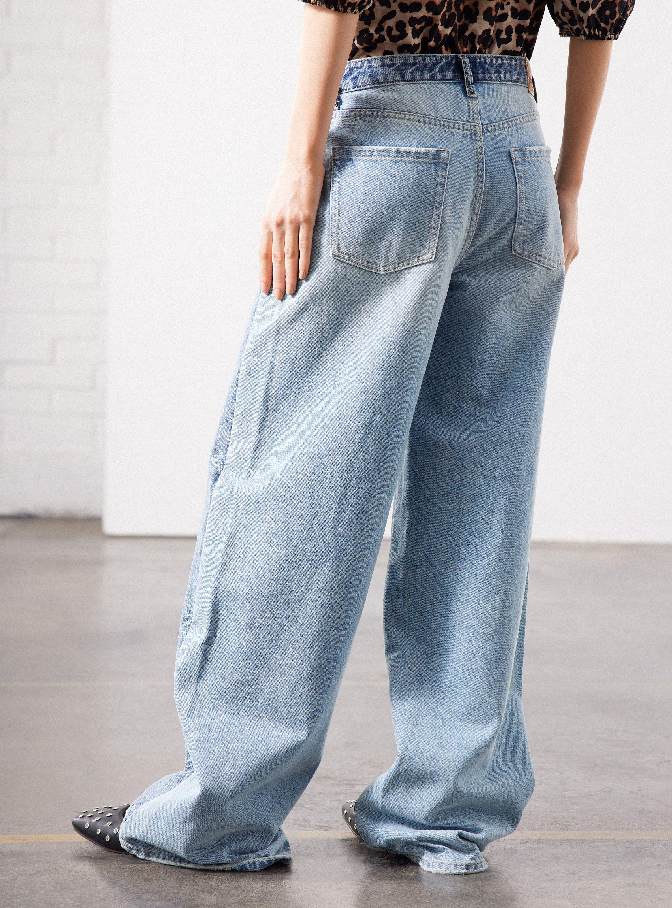 Jeans Wide Leg Lavado Bitono-1