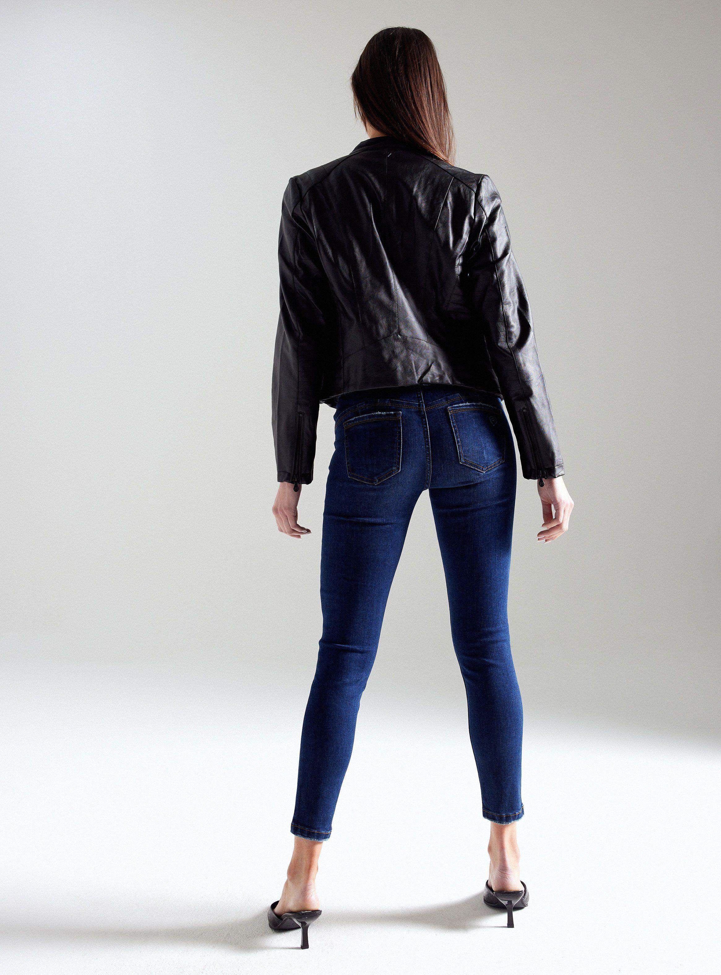 Chaqueta Biker Simil Cuero Forro Animal Print-5