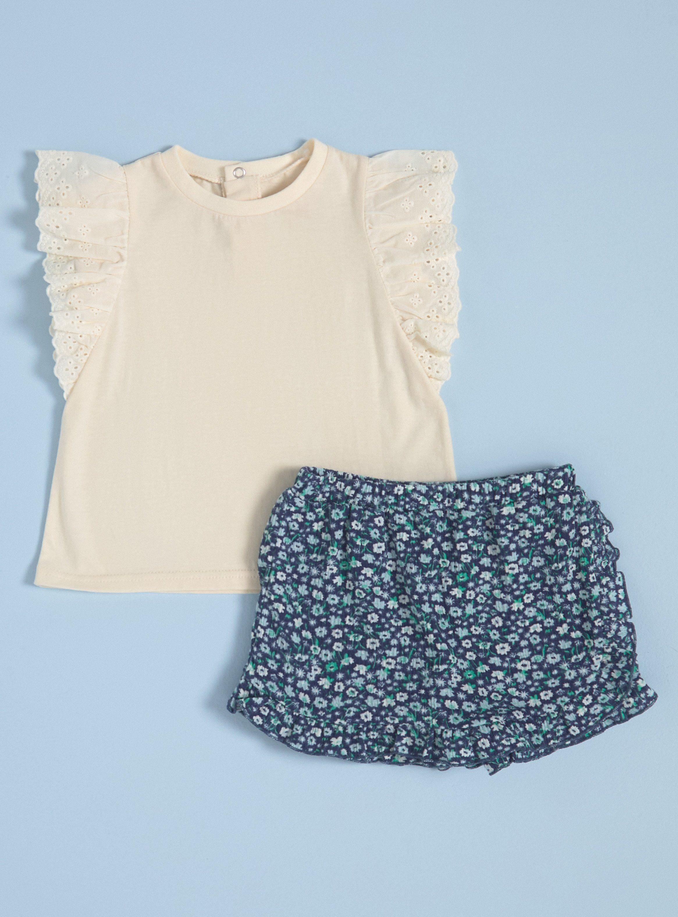 Conjunto Polera Vuelos y Faldashort Estampado Completo-0