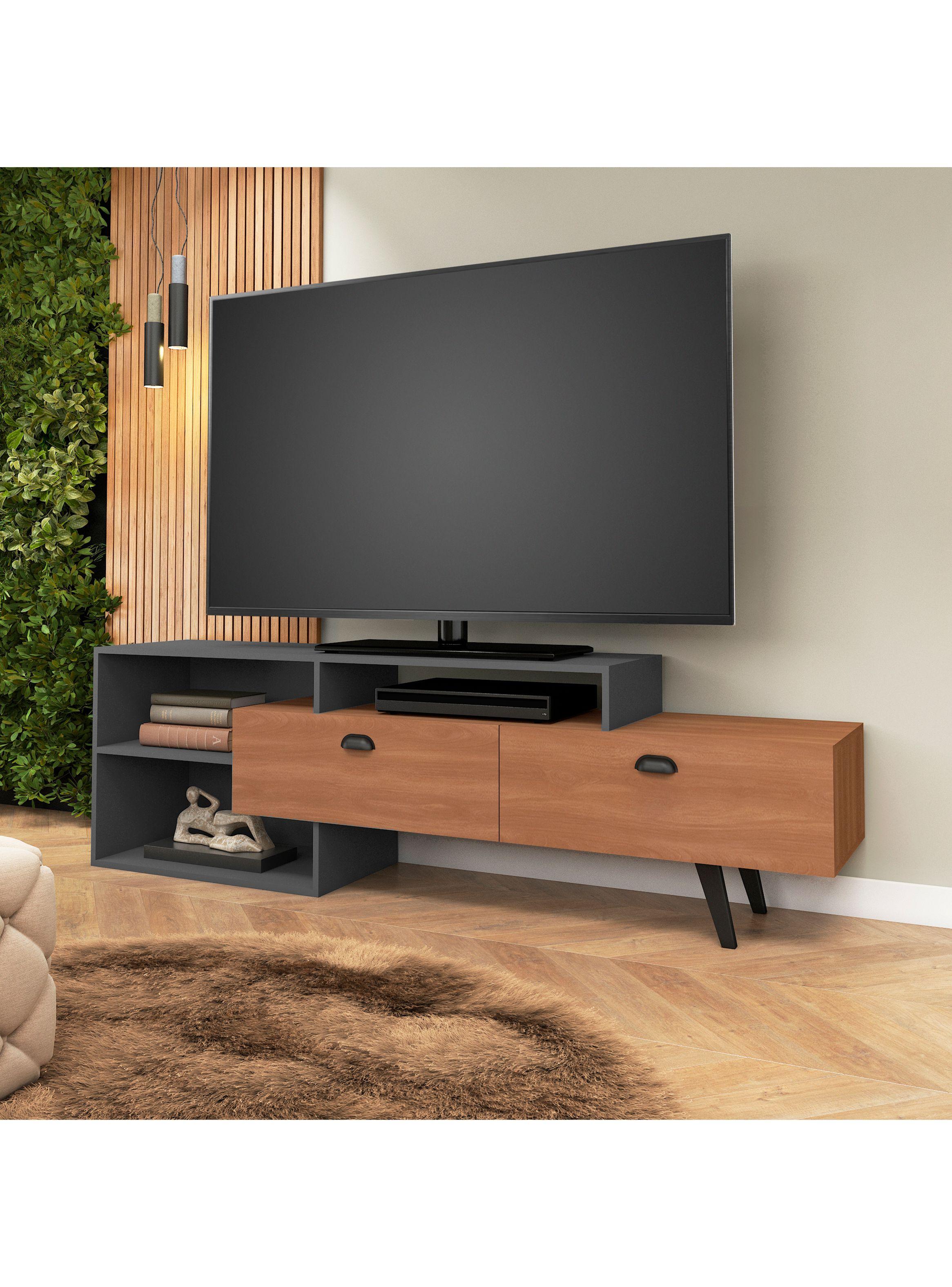 Rack Tv 60" Manchester Gris 2 Puertas-3