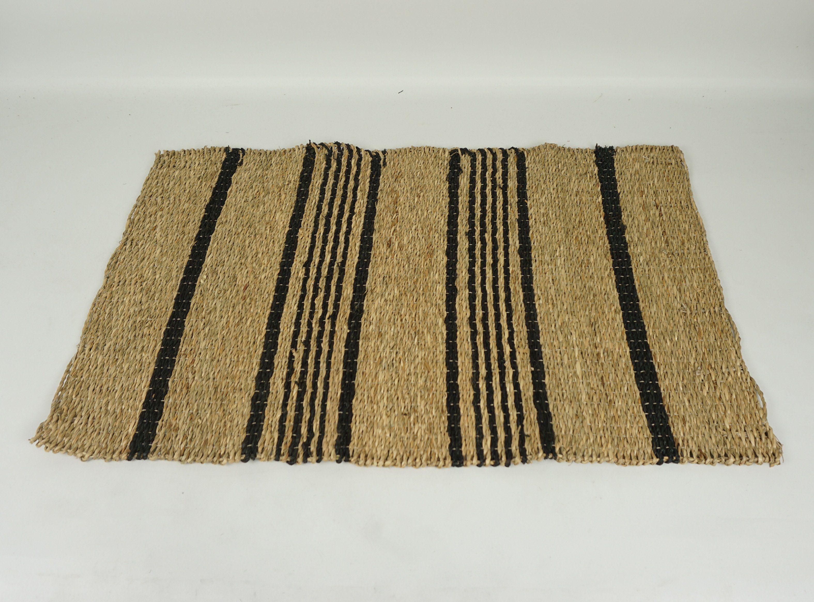 Limpiapiés Líneas Natural Negro 50x80 cm-0