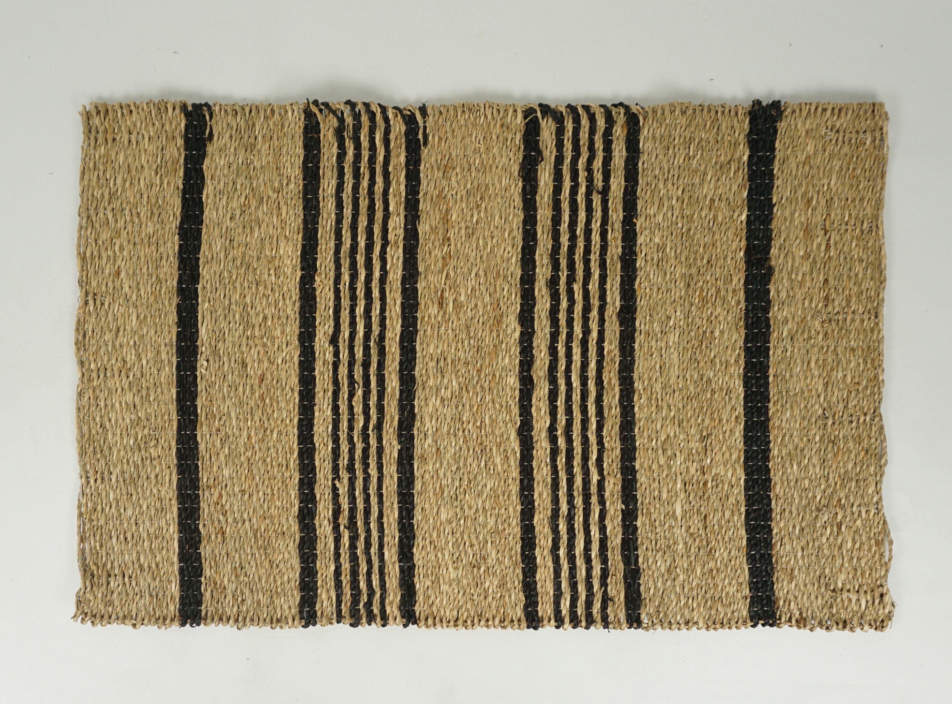 Limpiapiés Líneas Natural Negro 50x80 cm-1