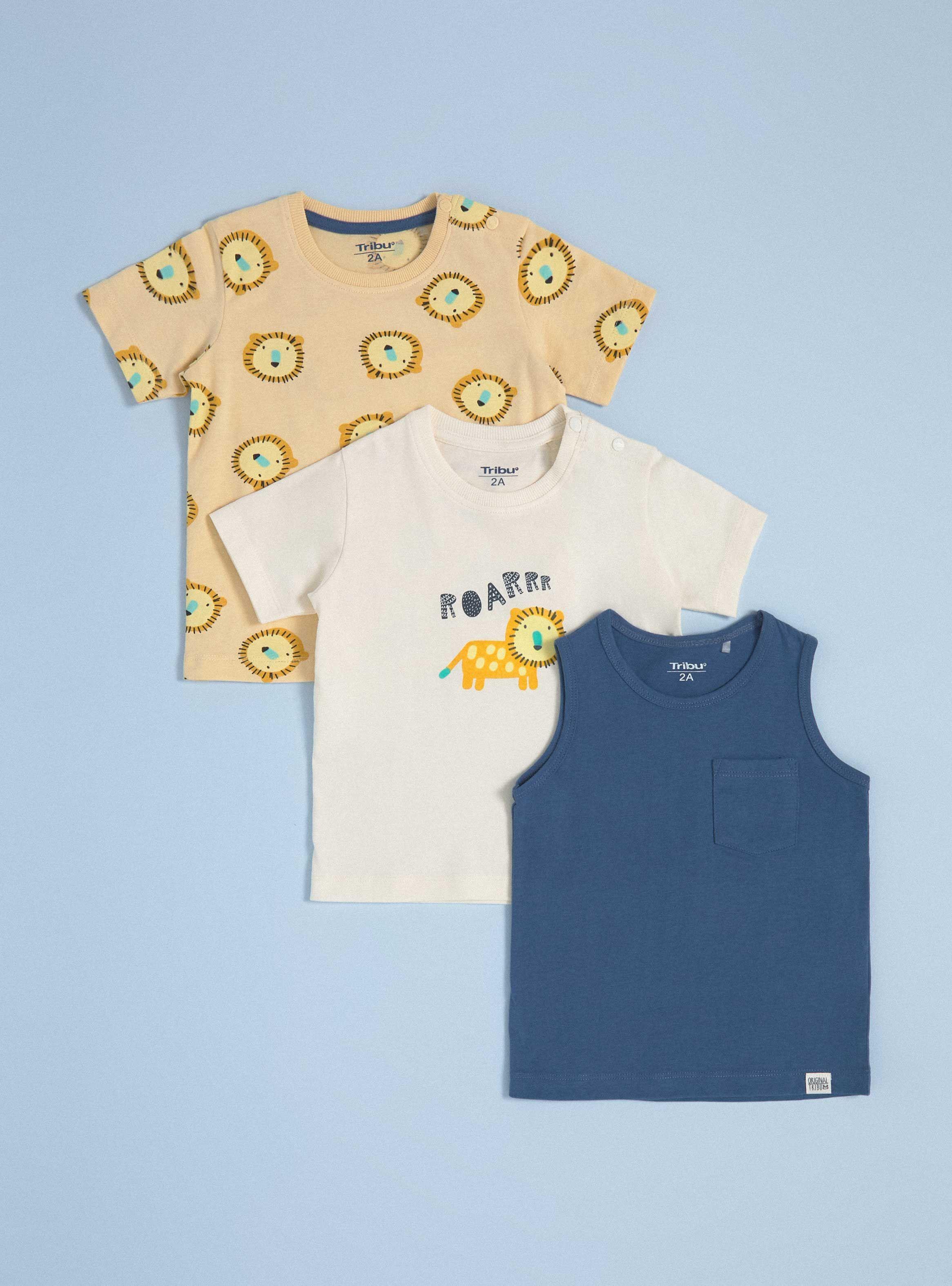Polera Tripack Niño Estampada-0
