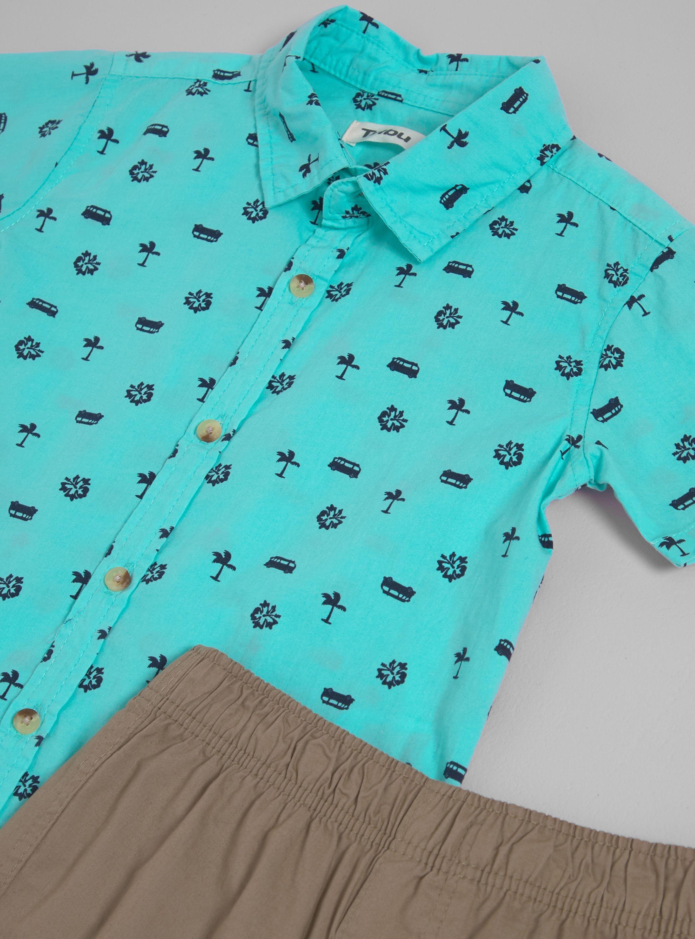 Conjunto Camisa Estampada y Shorts-2