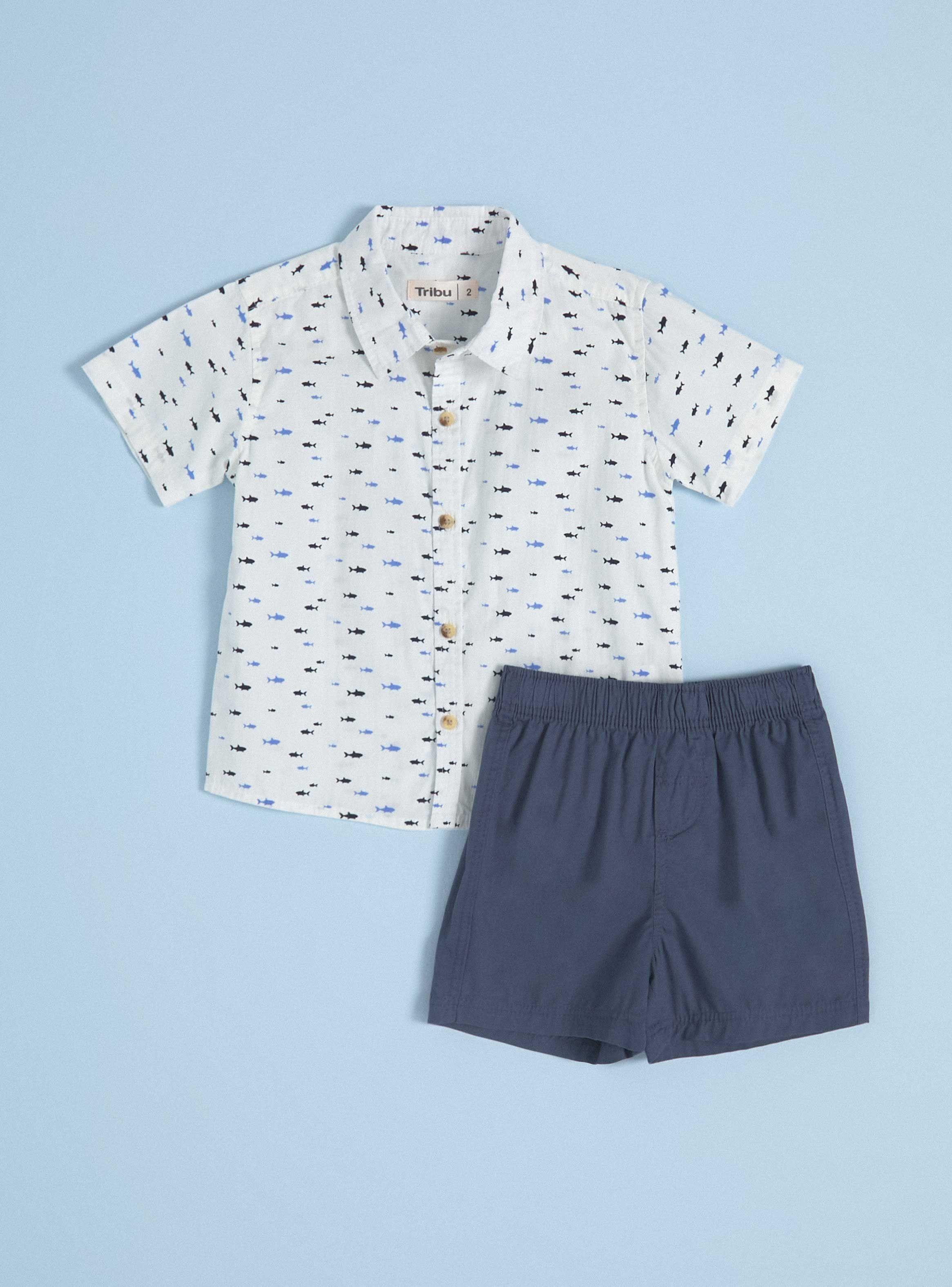 Conjunto Camisa Estampada y Shorts-0