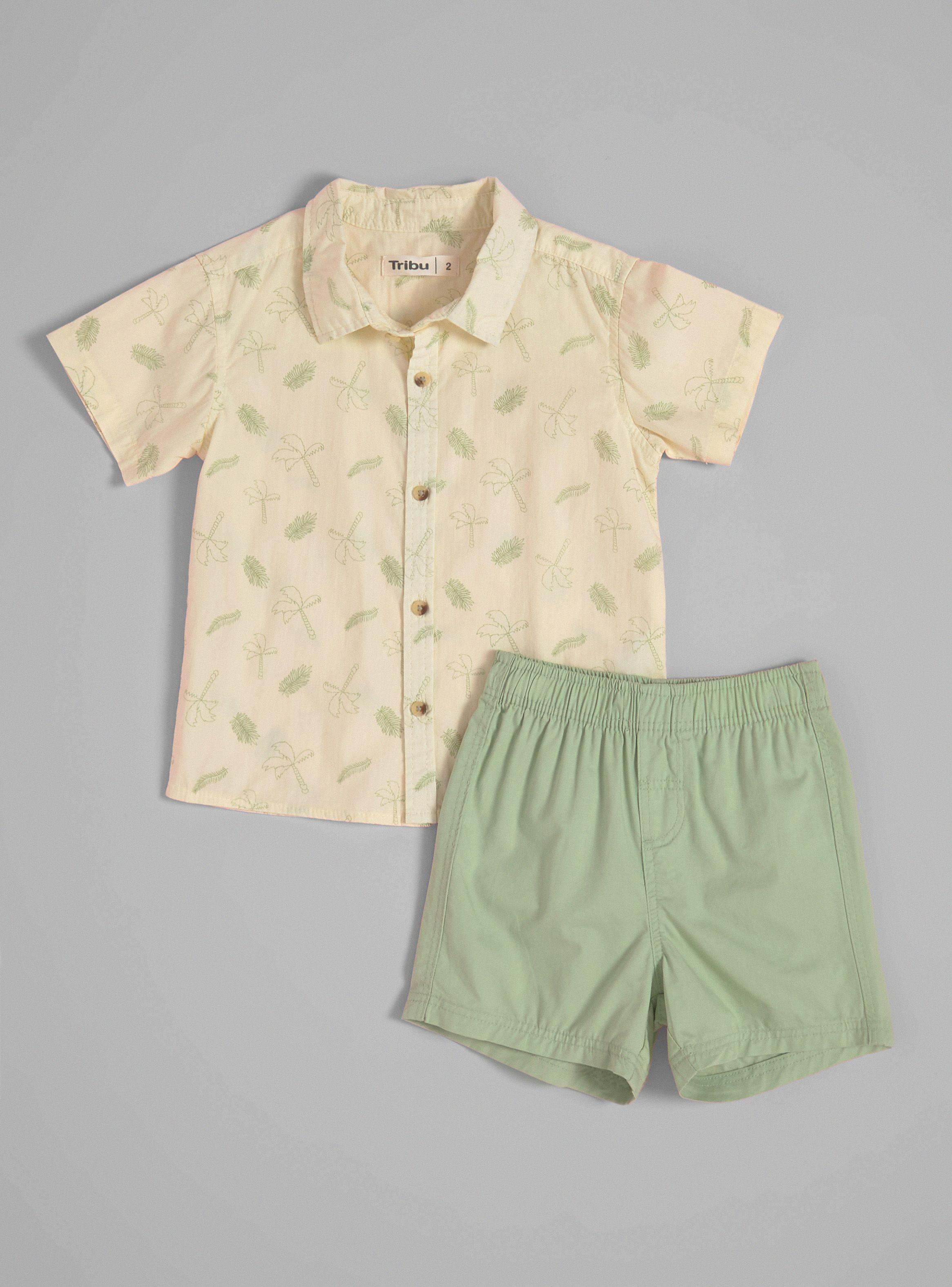 Conjunto Camisa Estampada y Shorts-0