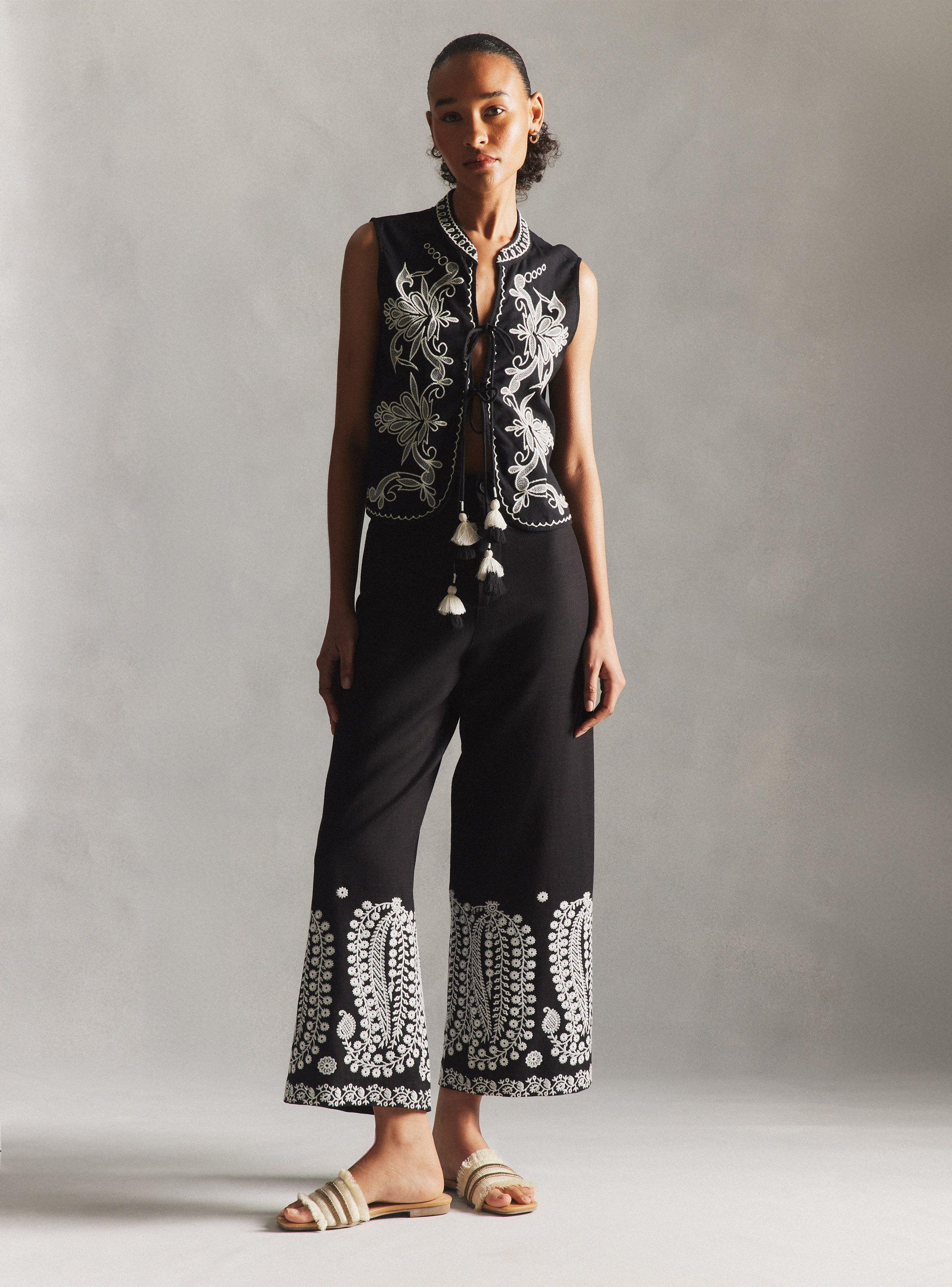 Blusa Tipo Vest Hecha en India Bordada-4