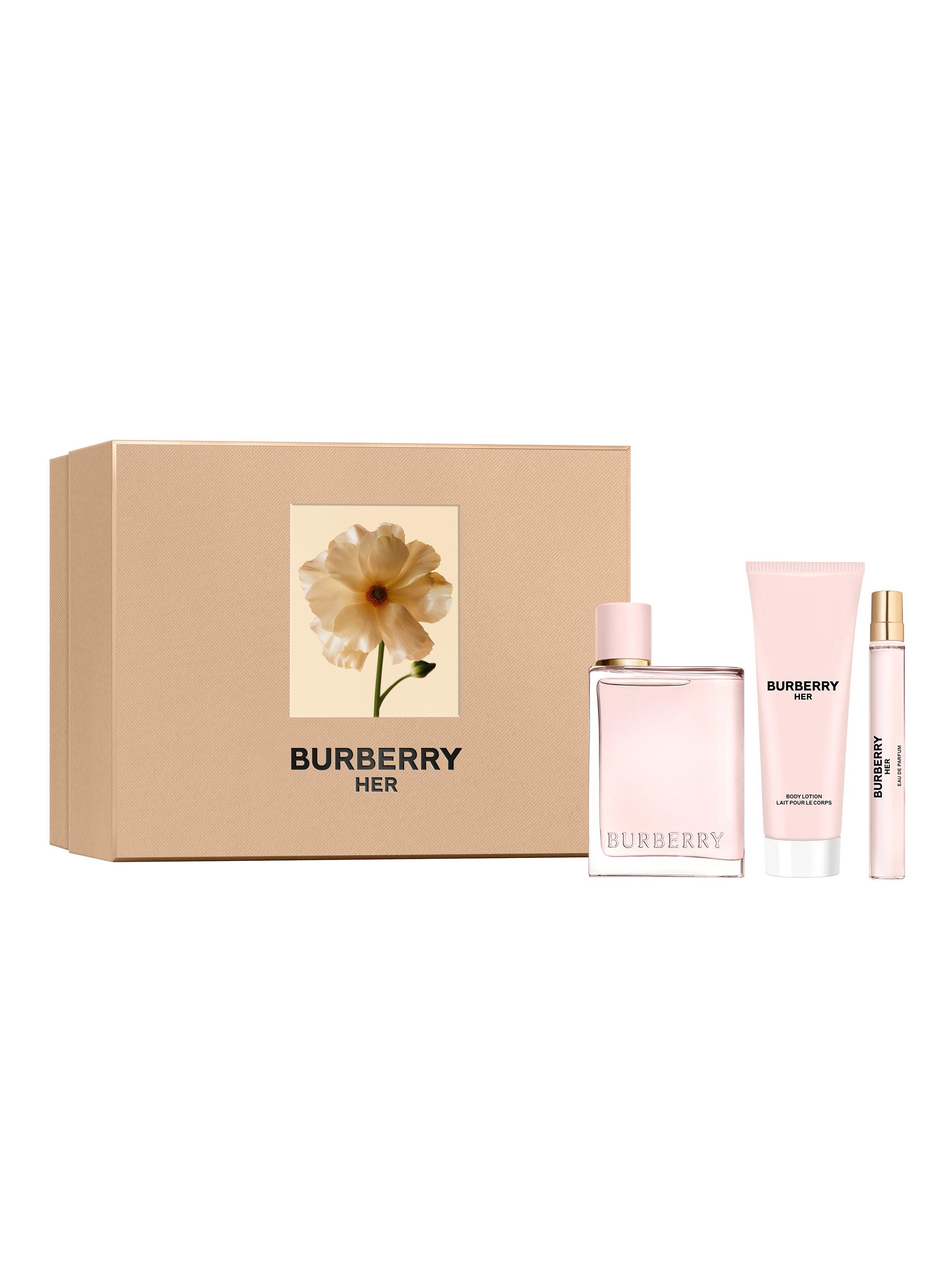 Set Perfume Burberry Her EDP Mujer 100 ml + Body Lotion 75 ml + Travel Size 10 ml-0