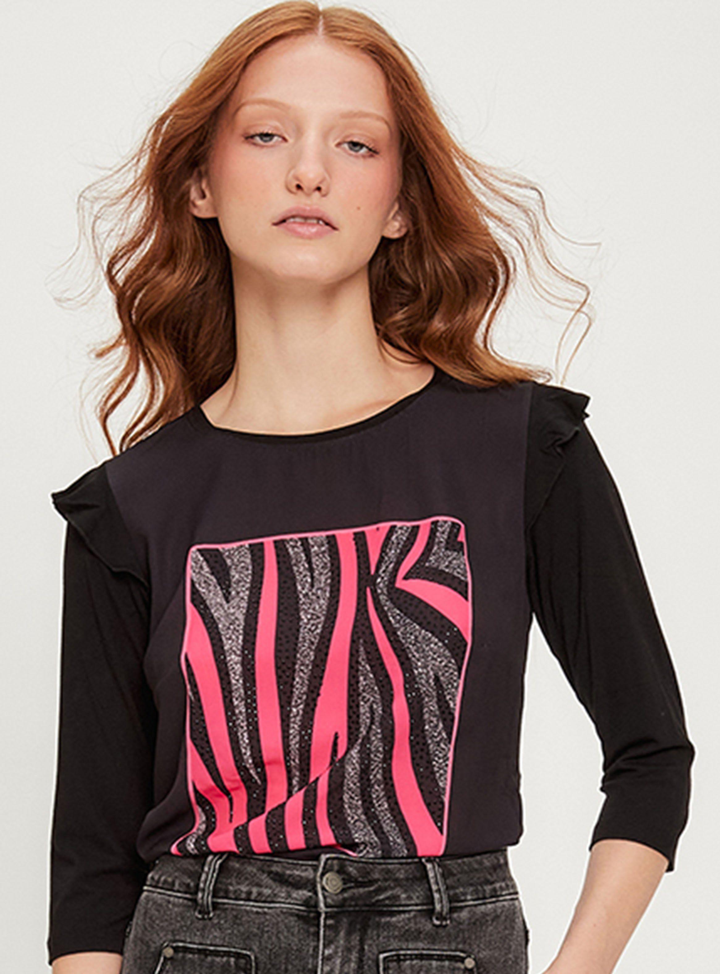 Polera Estampado Líneas Color-0