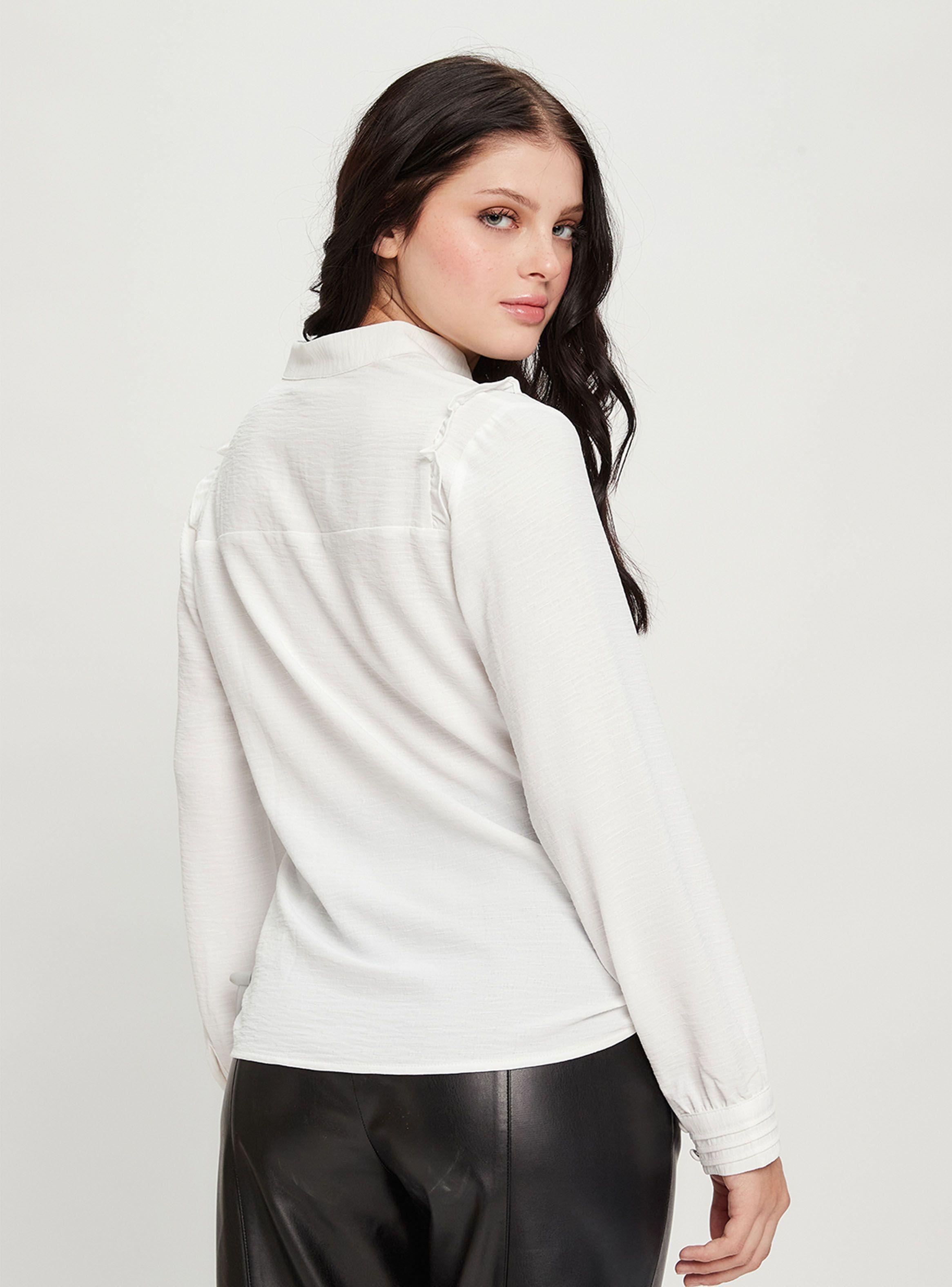 Blusa Lisa Cuello en V con Vuelos-1