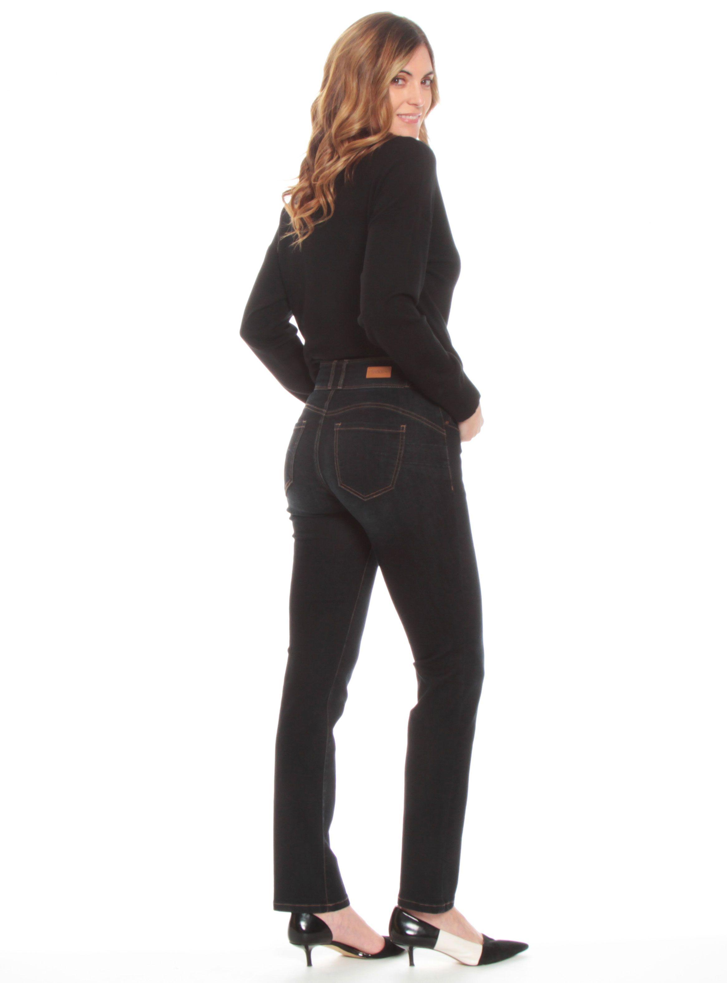 Jeans Recto Tiro Alto Pretina Media 2 Botones-4