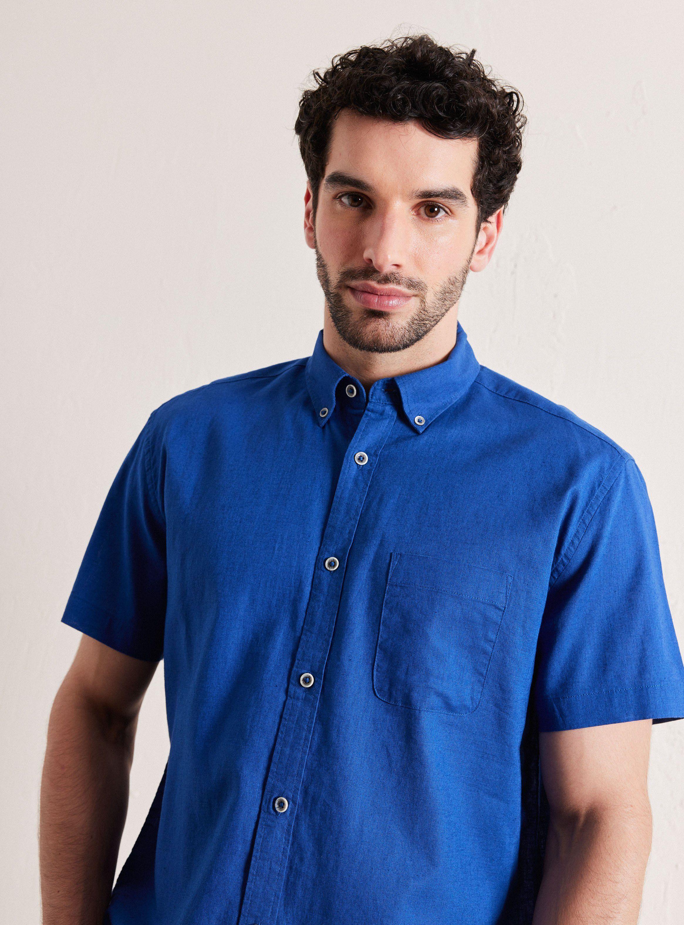 Camisa de Vestir Manga Corta Lino Algodón-2