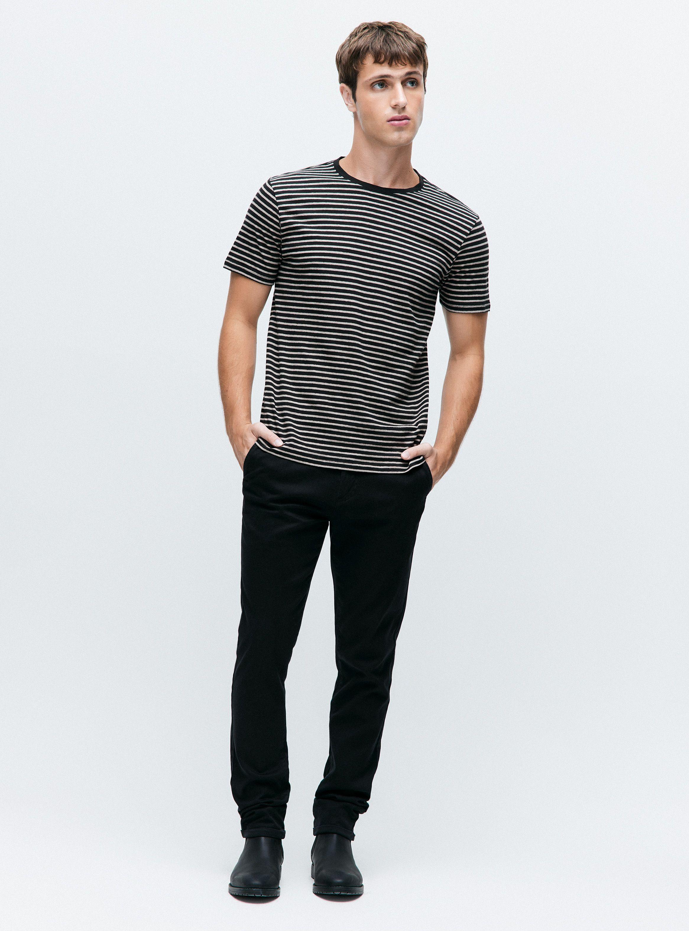 Polera R-Neck Rayada Manga Corta-4