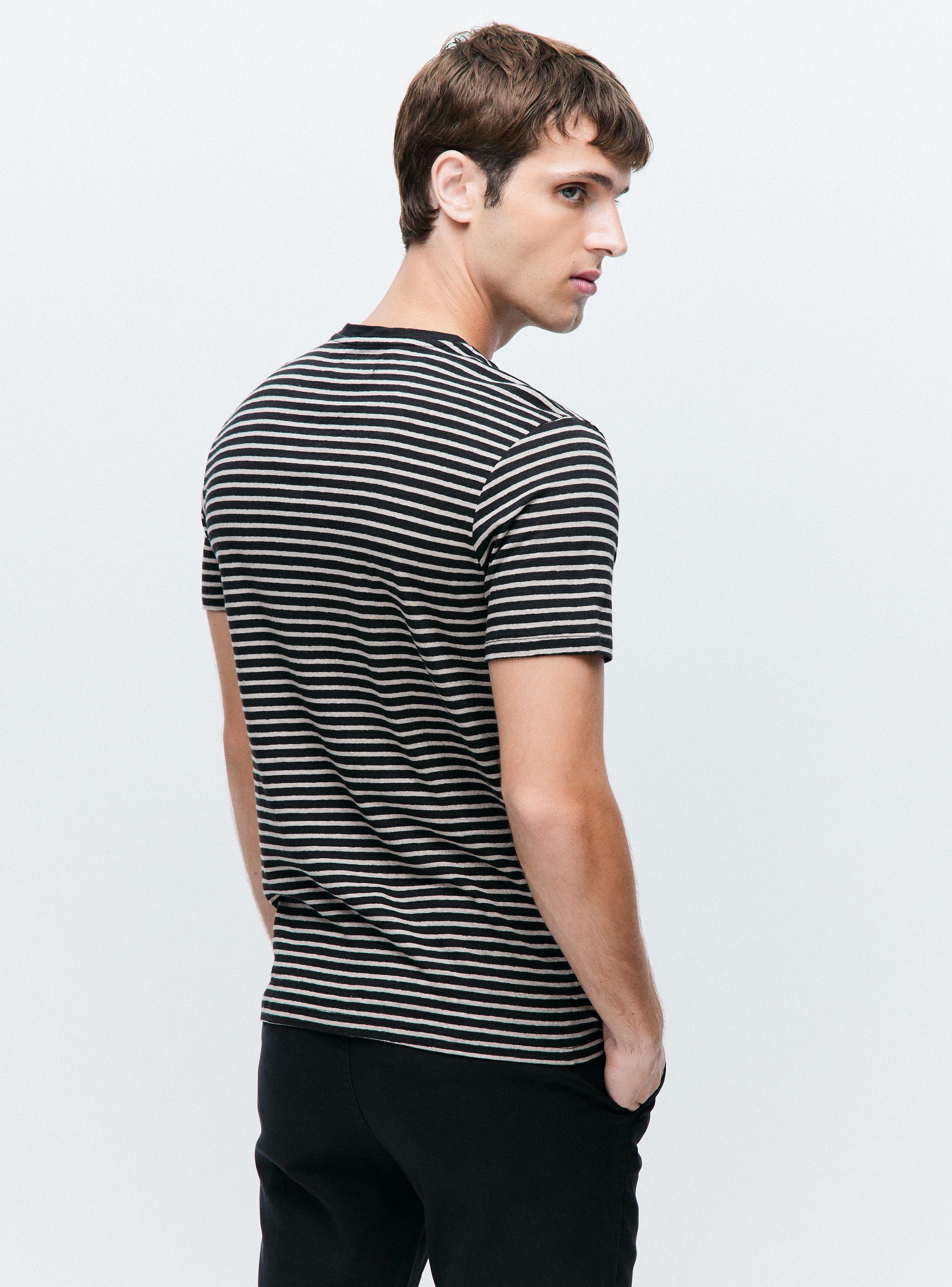 Polera R-Neck Rayada Manga Corta-1