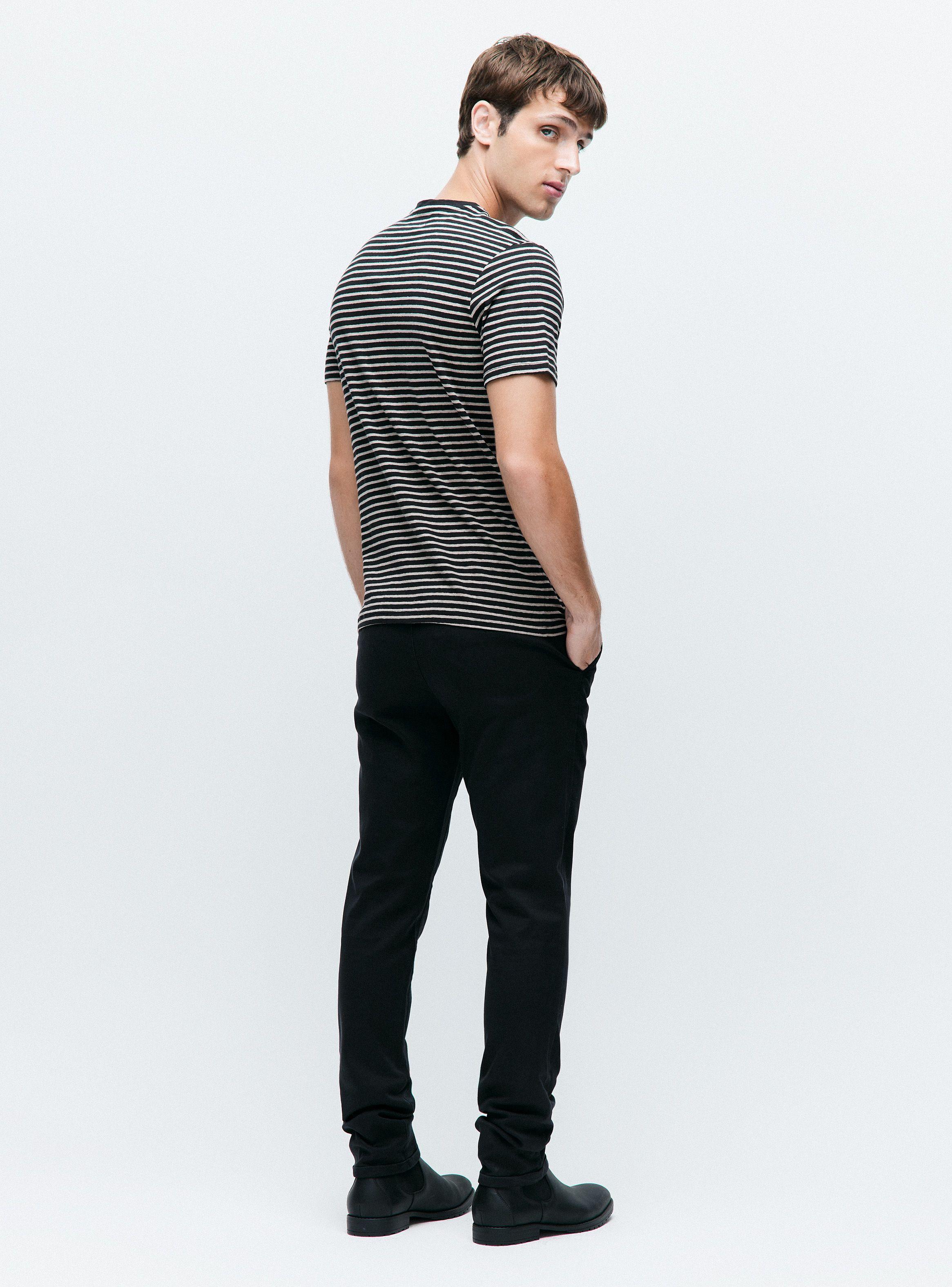 Polera R-Neck Rayada Manga Corta-5