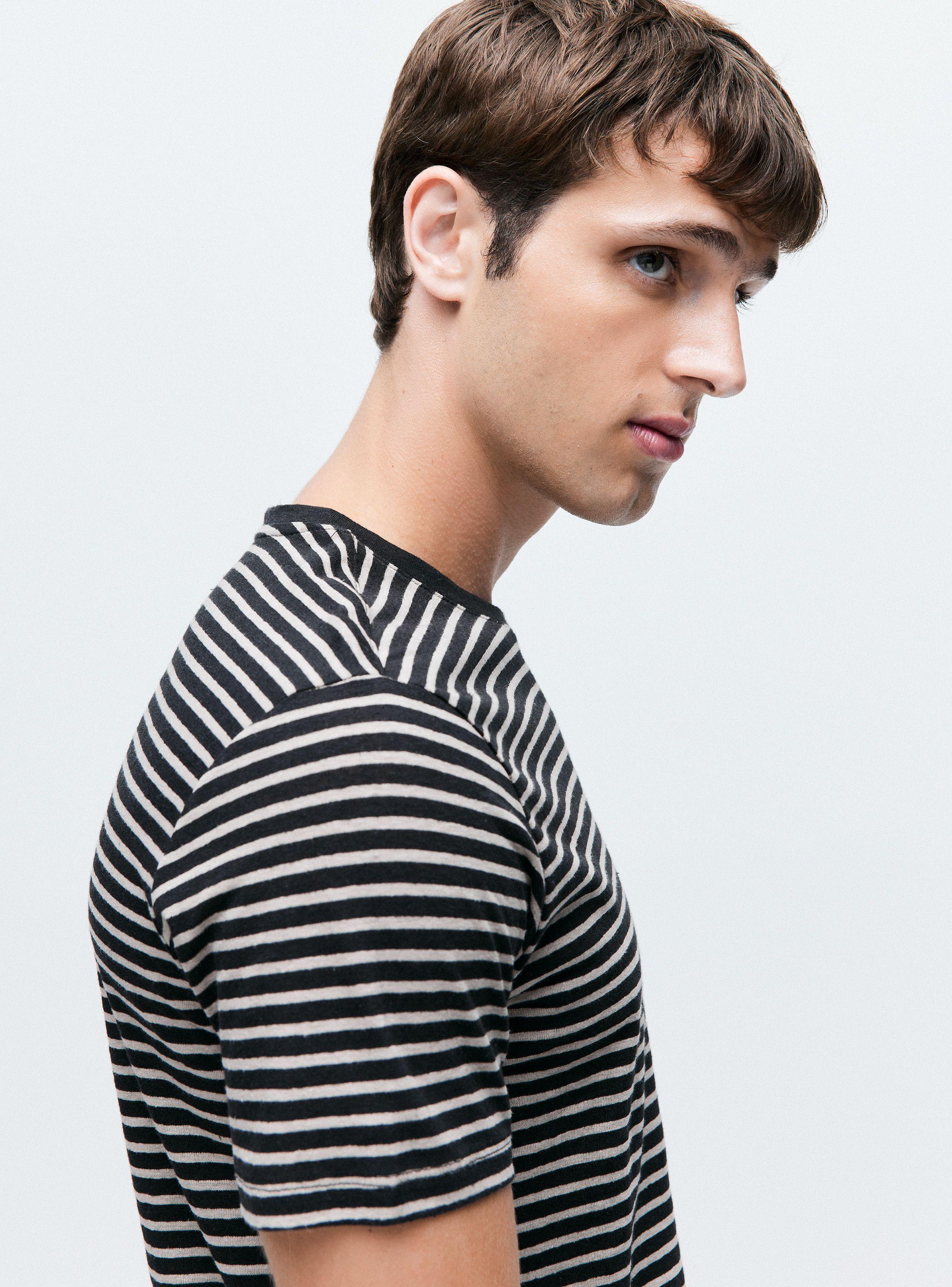 Polera R-Neck Rayada Manga Corta-3