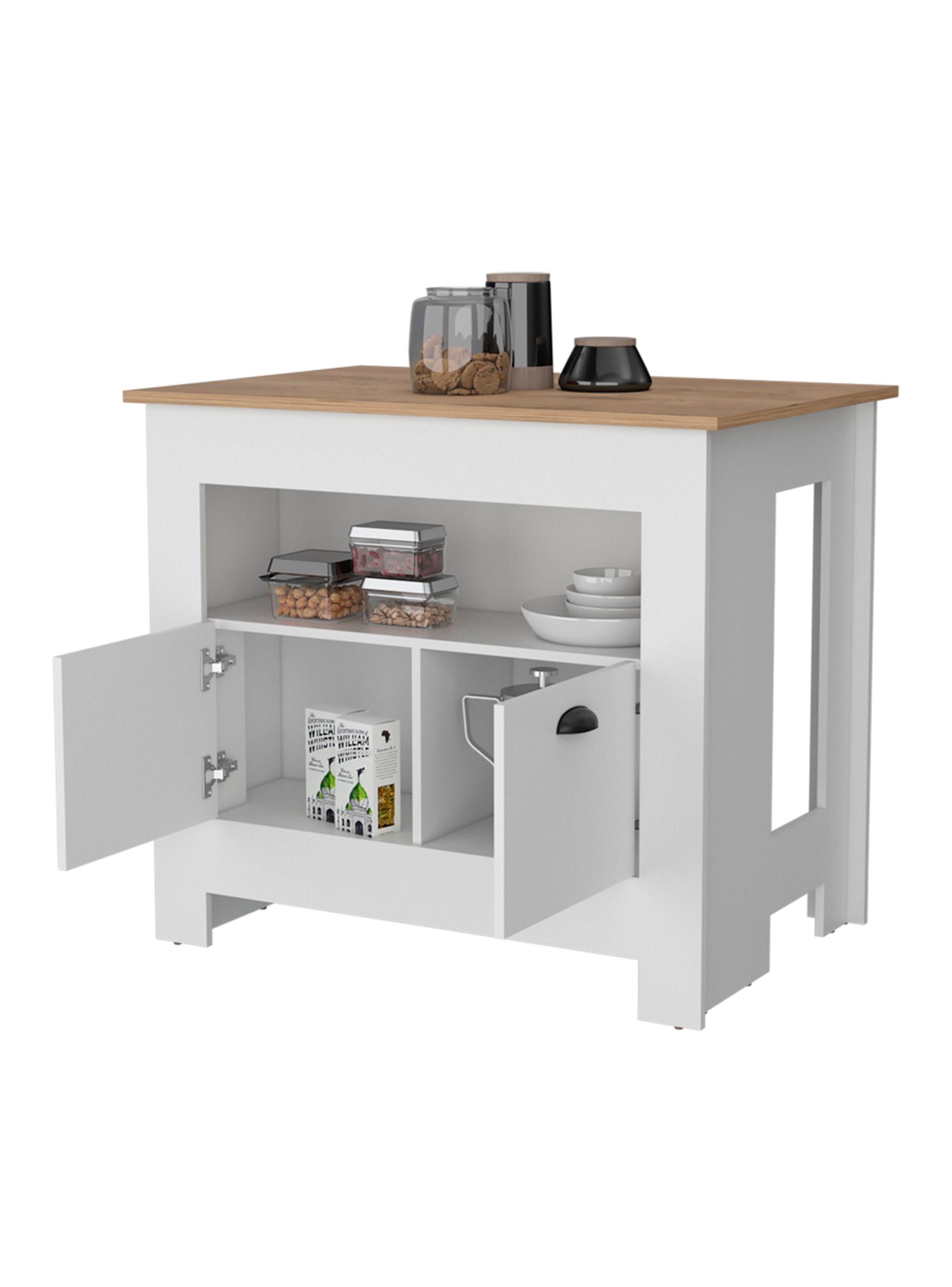 Mueble Isla Cocina Arlet 2P Blanco Marquez Macadamia-2