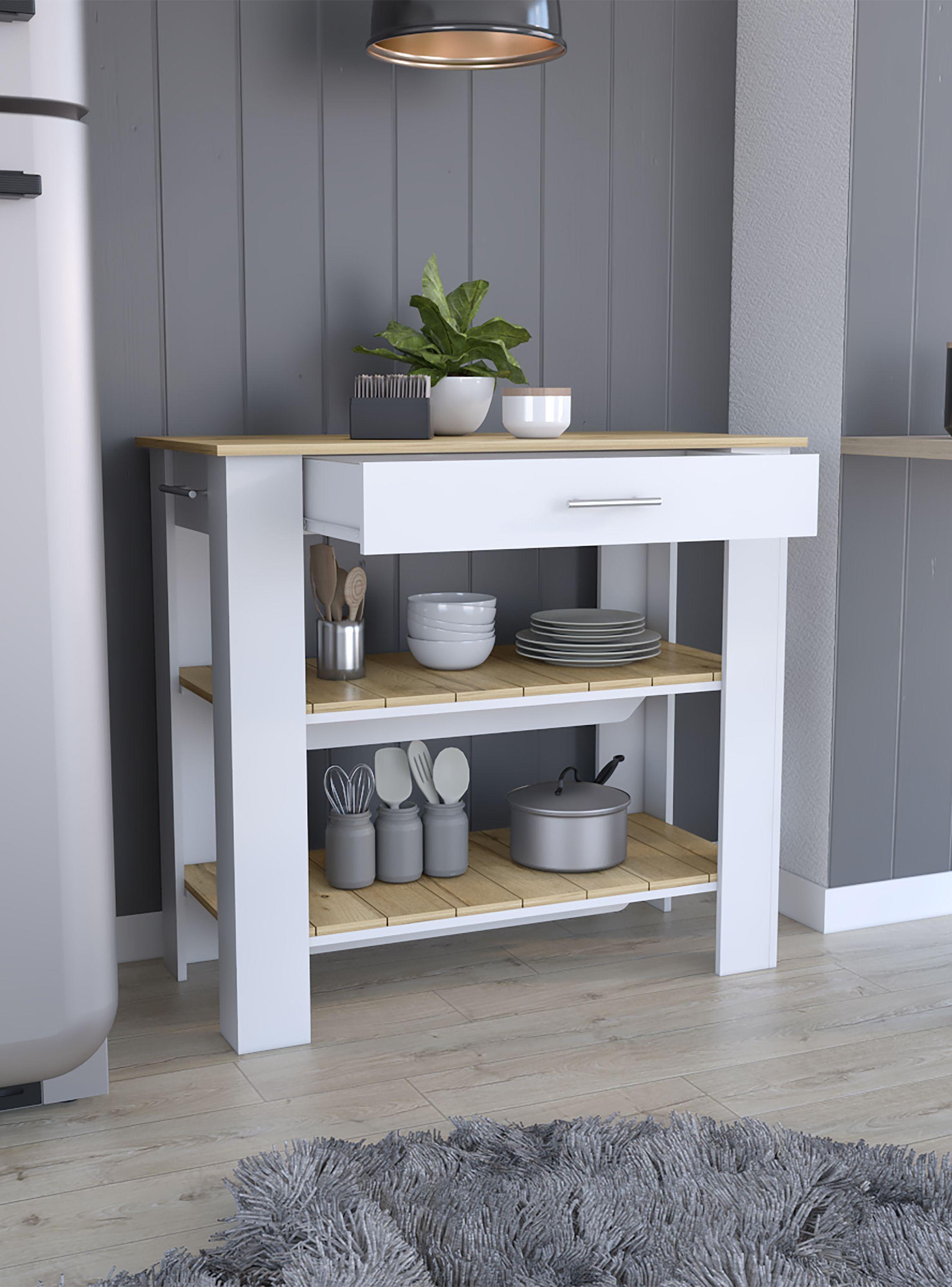 Mueble Isla de Cocina Cala 1C Blanco Marquez Macadamia-4