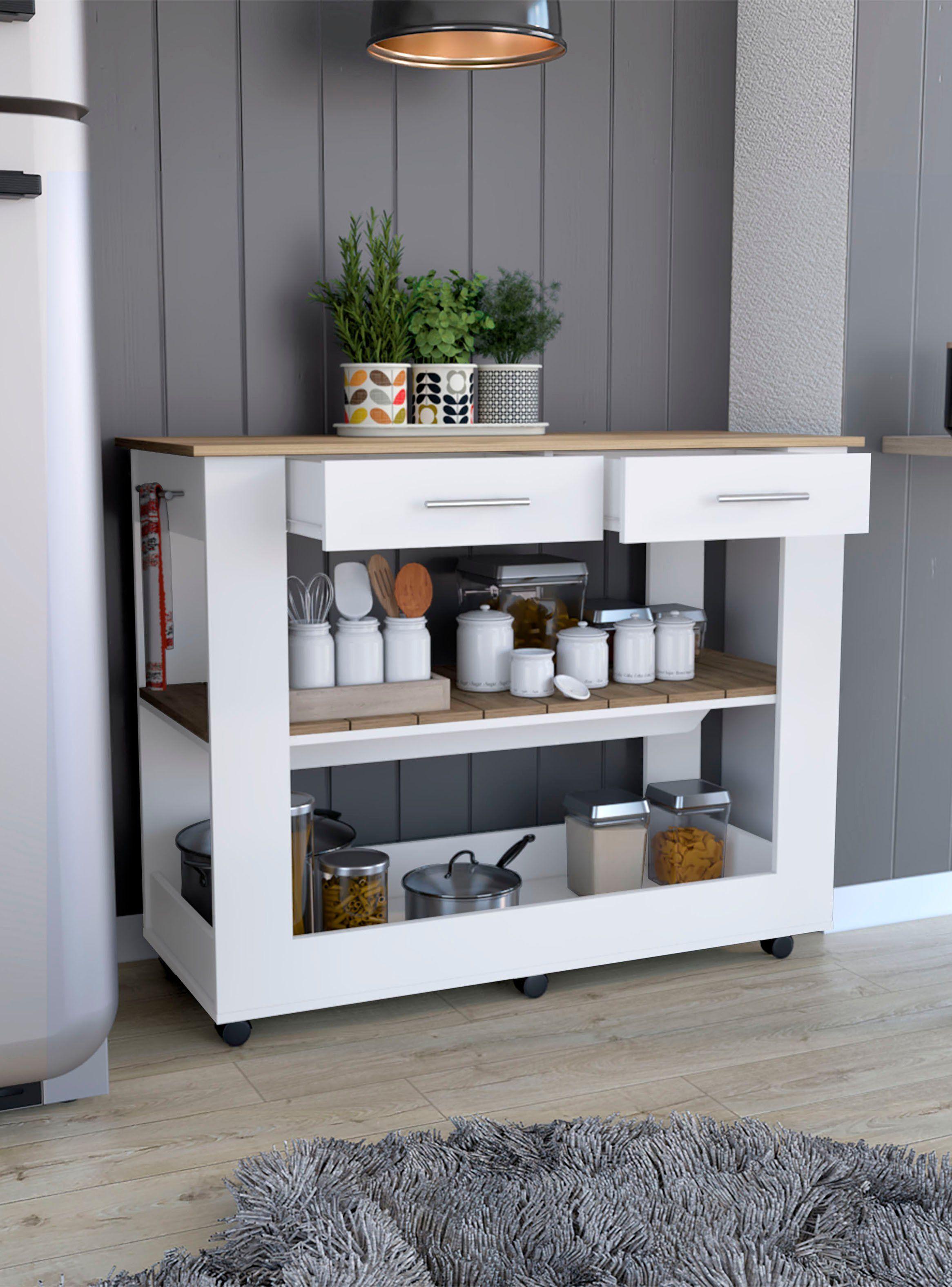 Mueble Isla Cocina Cala 2C 6R Blanco Marquez Macadamia-5