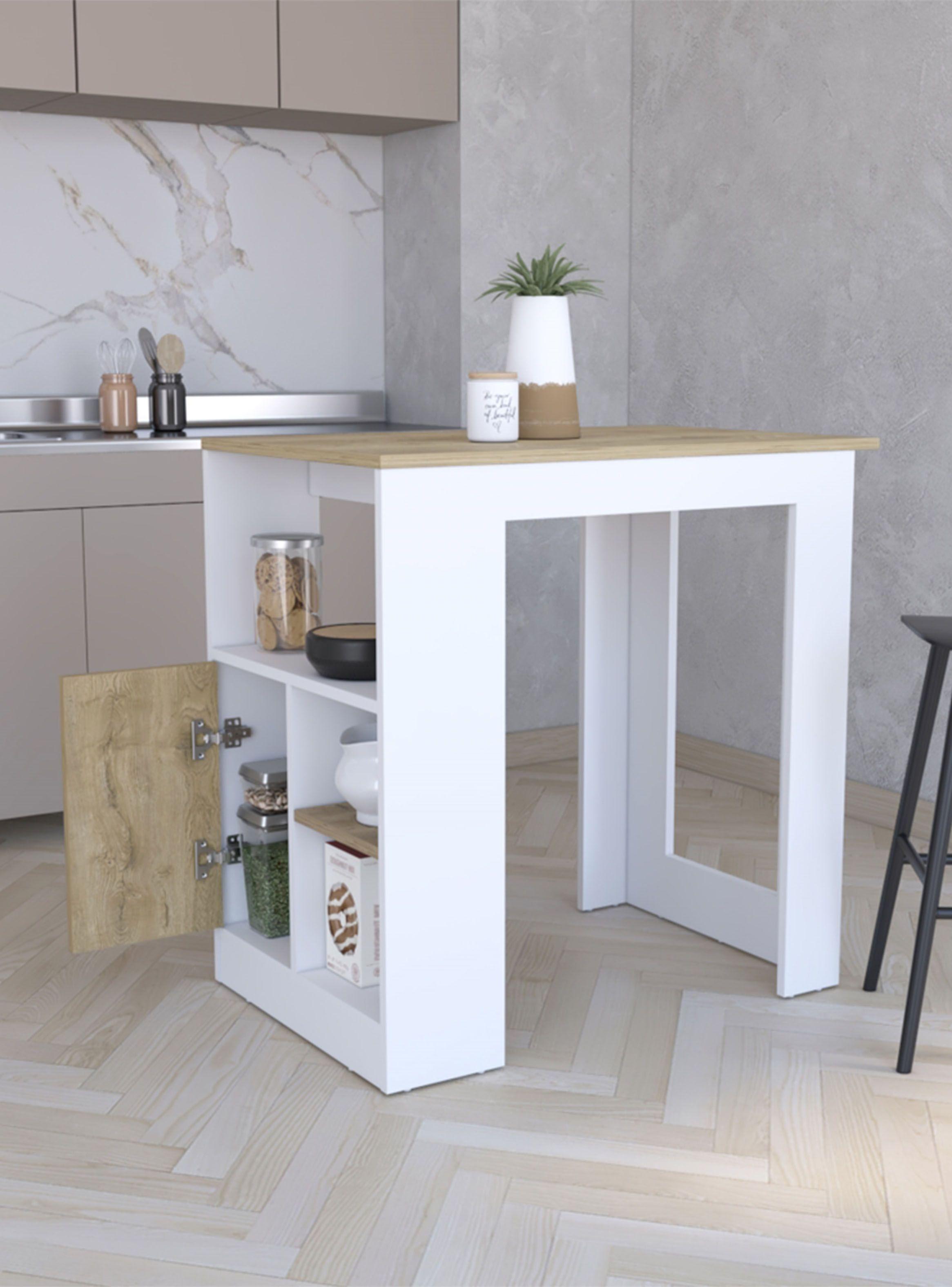 Mueble Isla Cocina Stirling 1P Blanco Marquez Macadamia-4