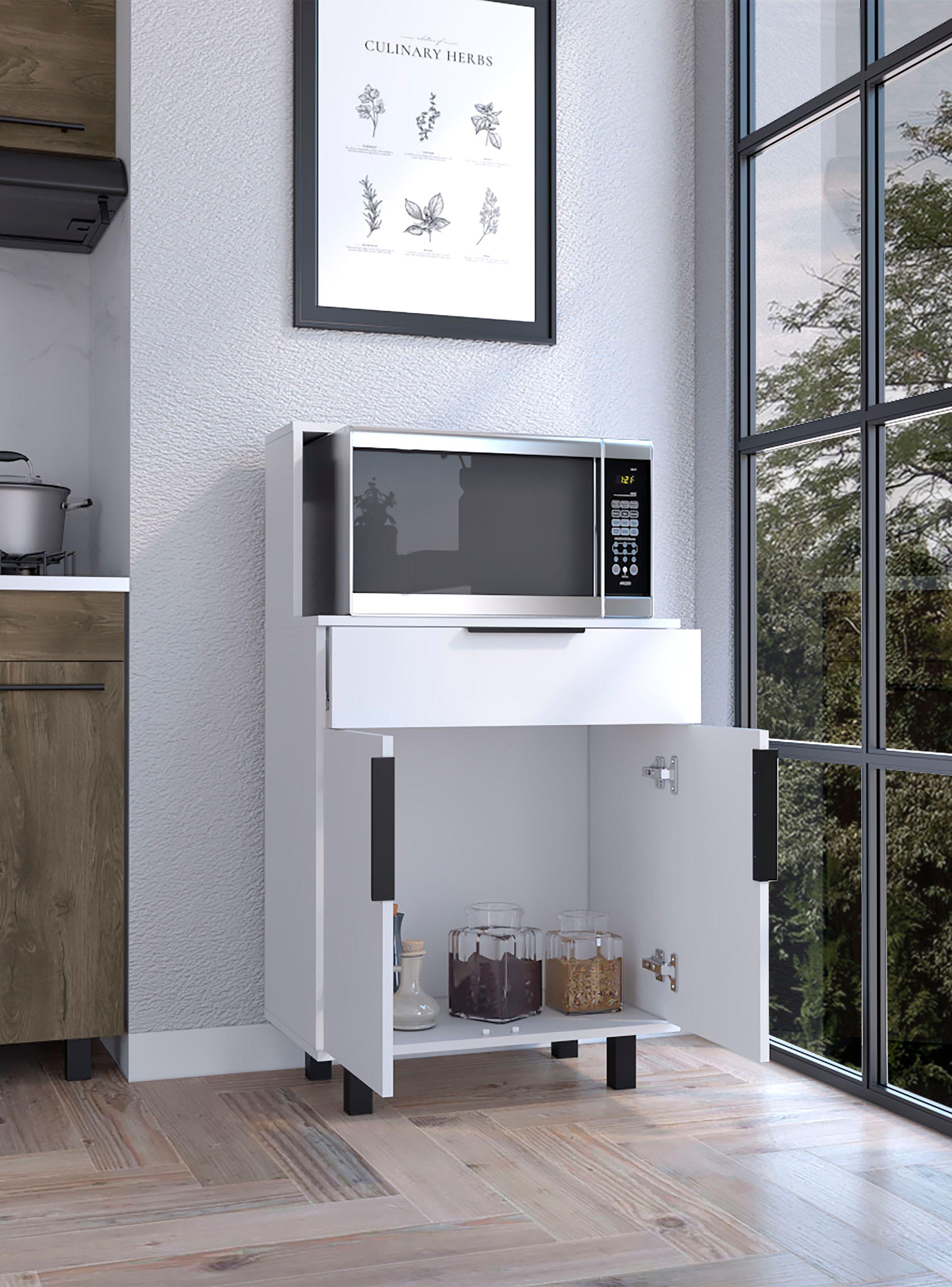 Mueble Microondas Bajo Blanco-4